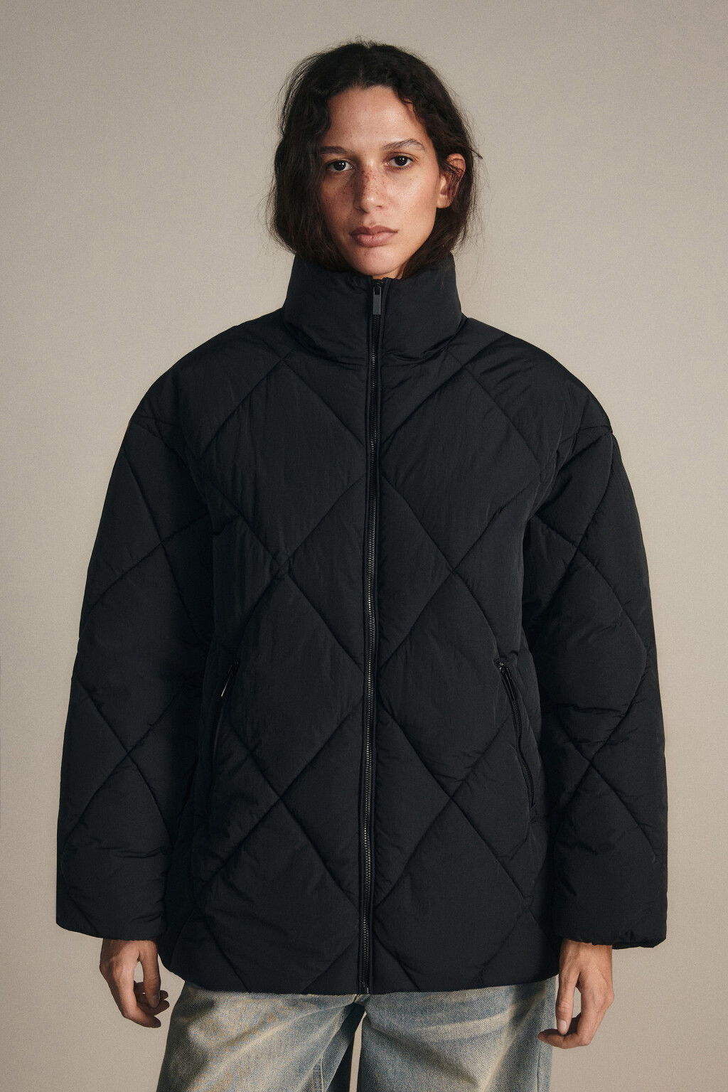 Куртка стеганая со стойкой - цвет черный - 3