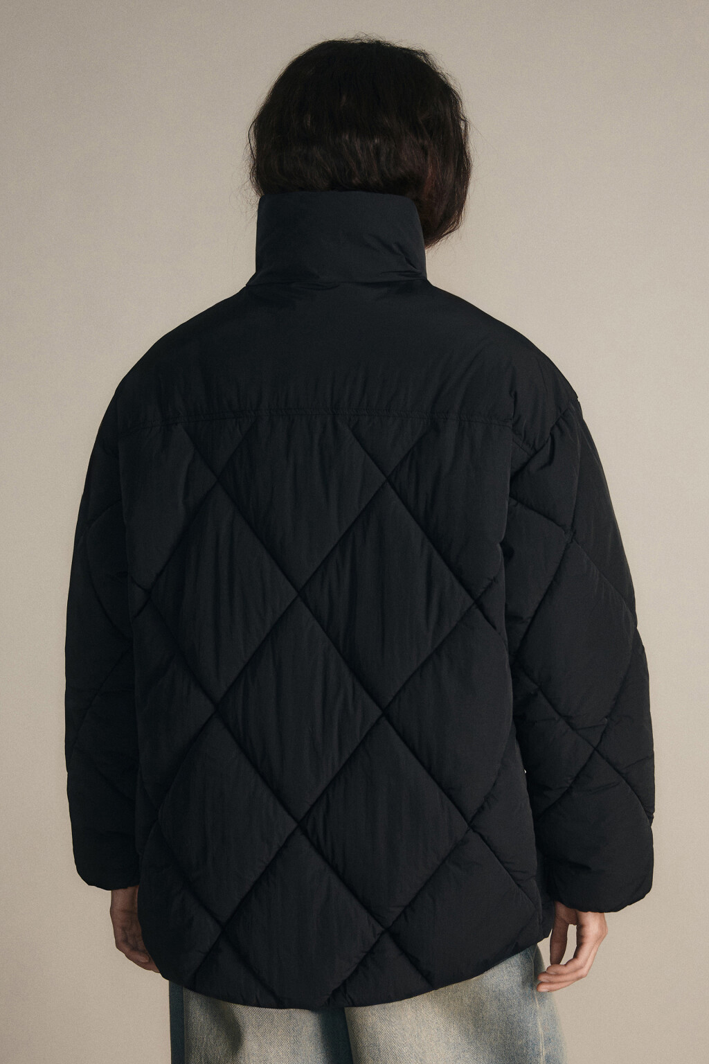Куртка стеганая со стойкой - цвет черный - 4