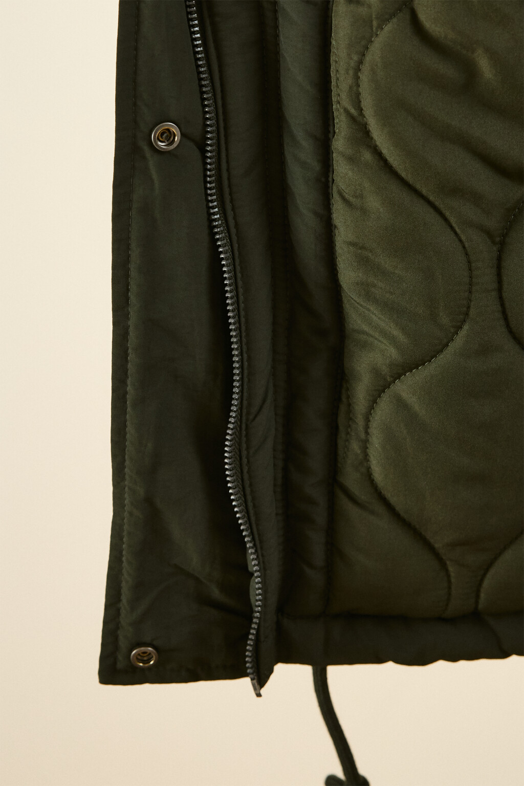 Куртка-парка с капюшоном и поясом - цвет зеленый - 7