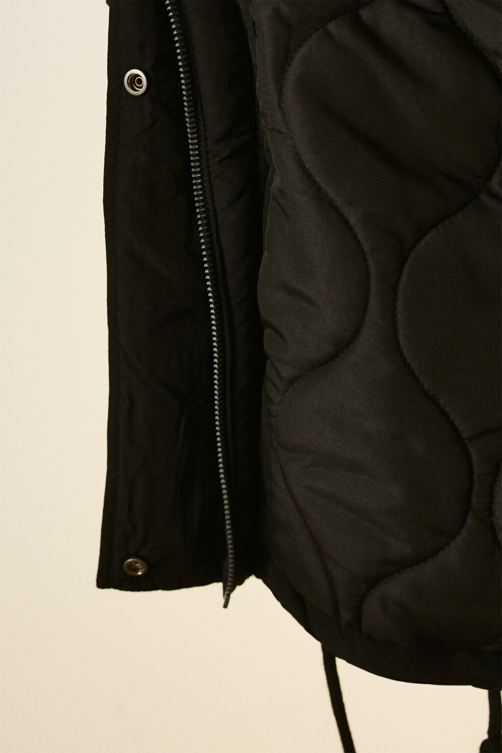 Куртка-парка с капюшоном и поясом - цвет черный - 7