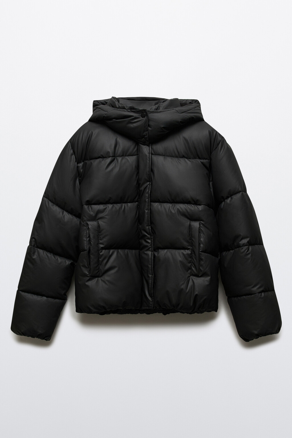Куртка короткая стеганая с капюшоном - цвет черный - 8