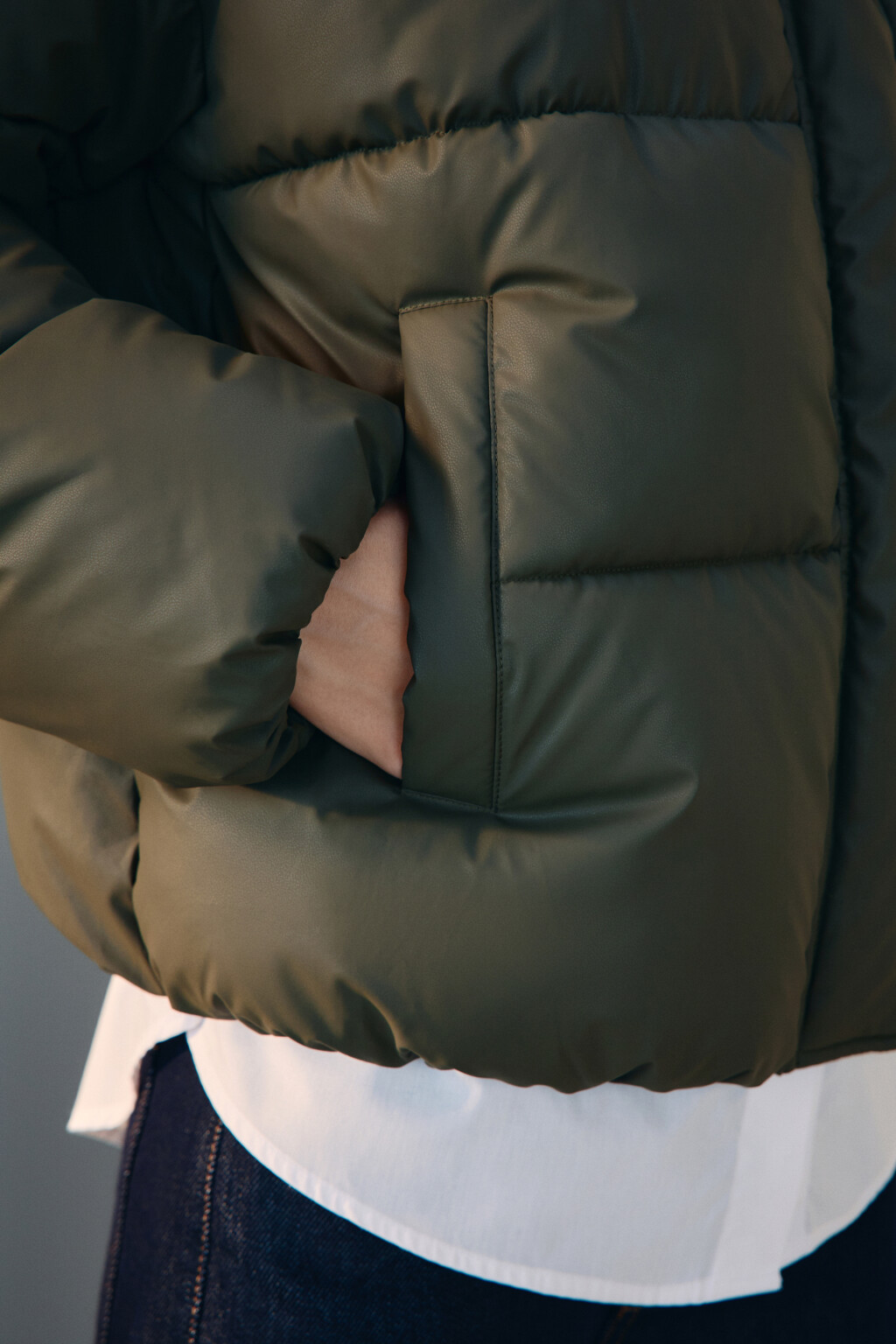 Куртка короткая стеганая с капюшоном - цвет бордовый - 7