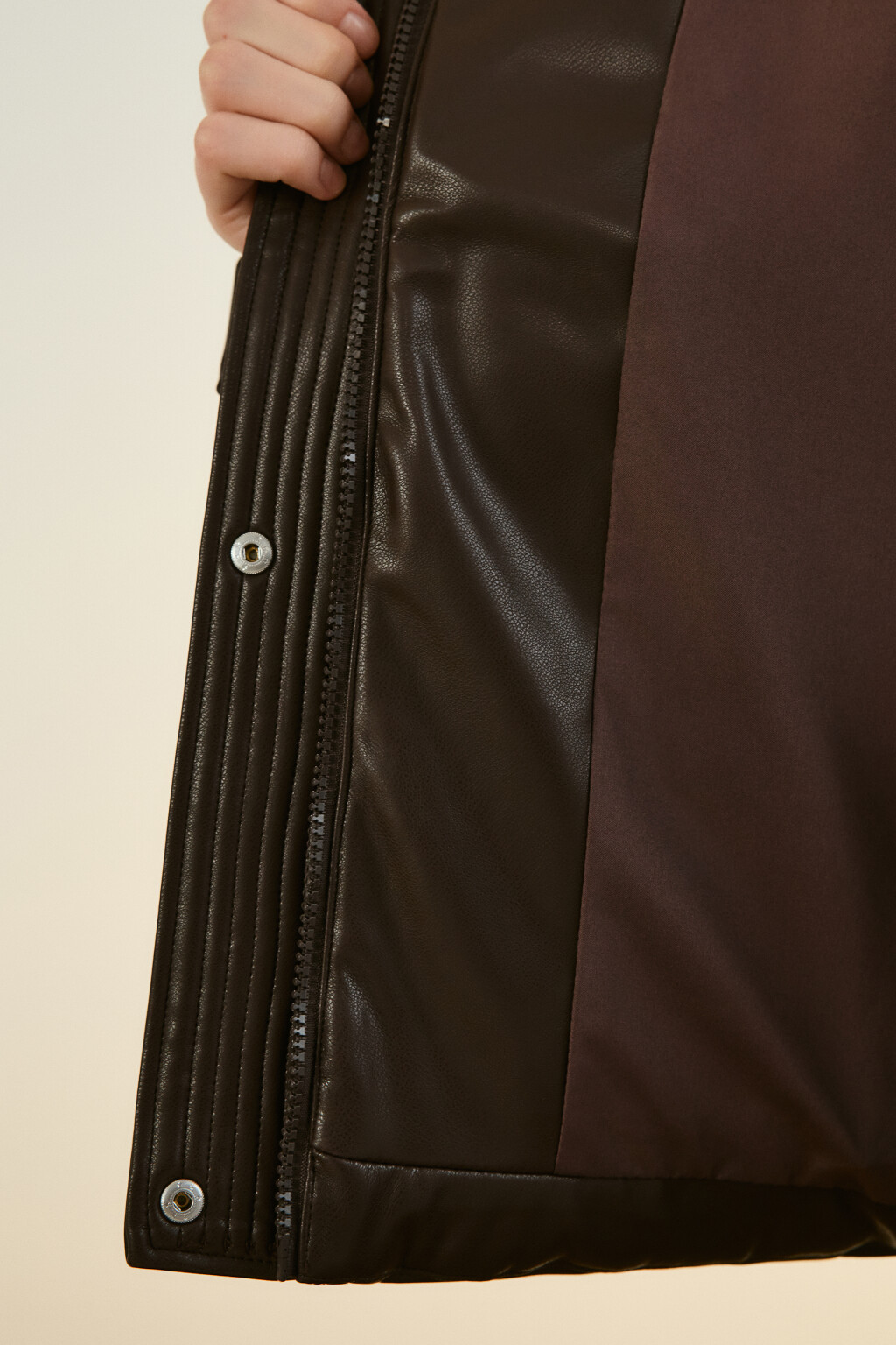 Куртка стеганая с воротником-авиатор - цвет коричневый - 7