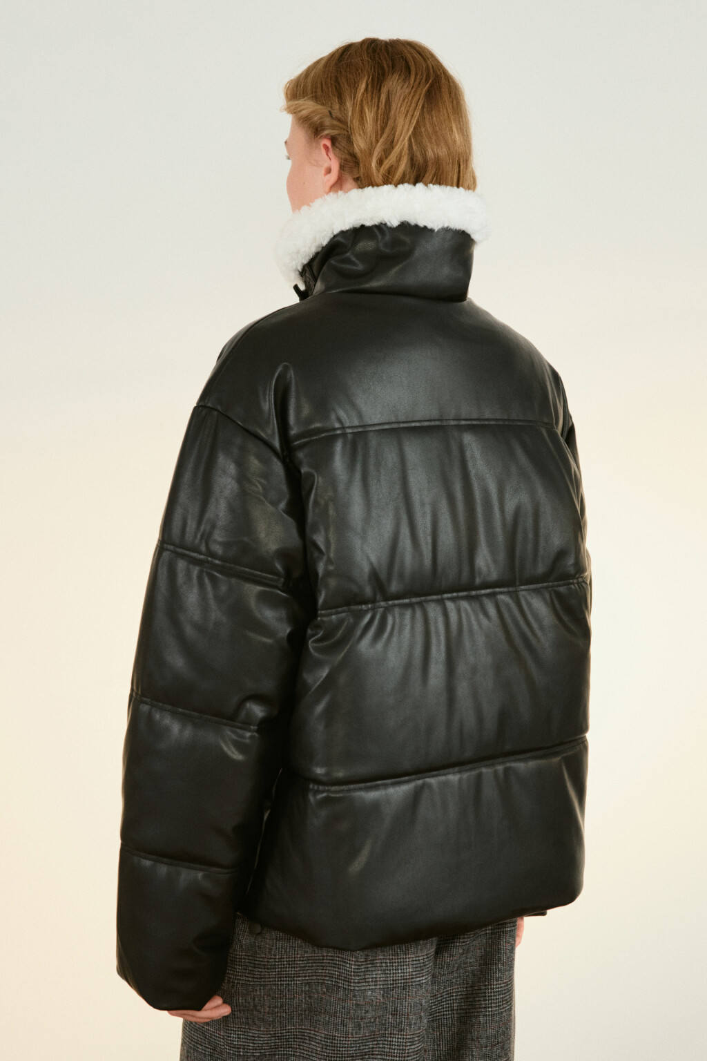 Куртка стеганая с воротником-авиатор - цвет черный - 3