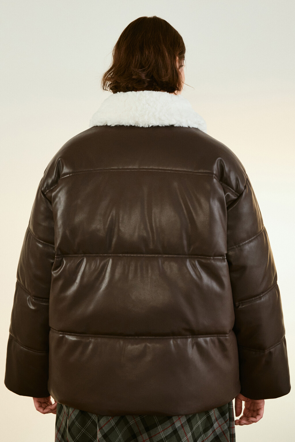 Куртка стеганая с воротником-авиатор - цвет коричневый - 3