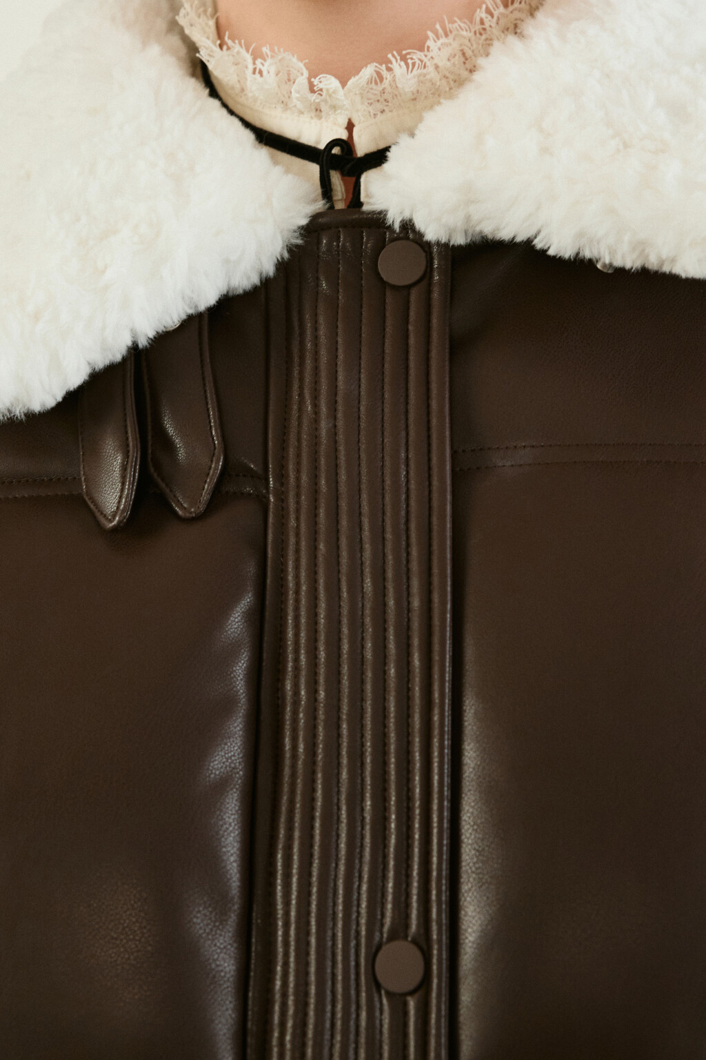 Куртка стеганая с воротником-авиатор - цвет коричневый - 5