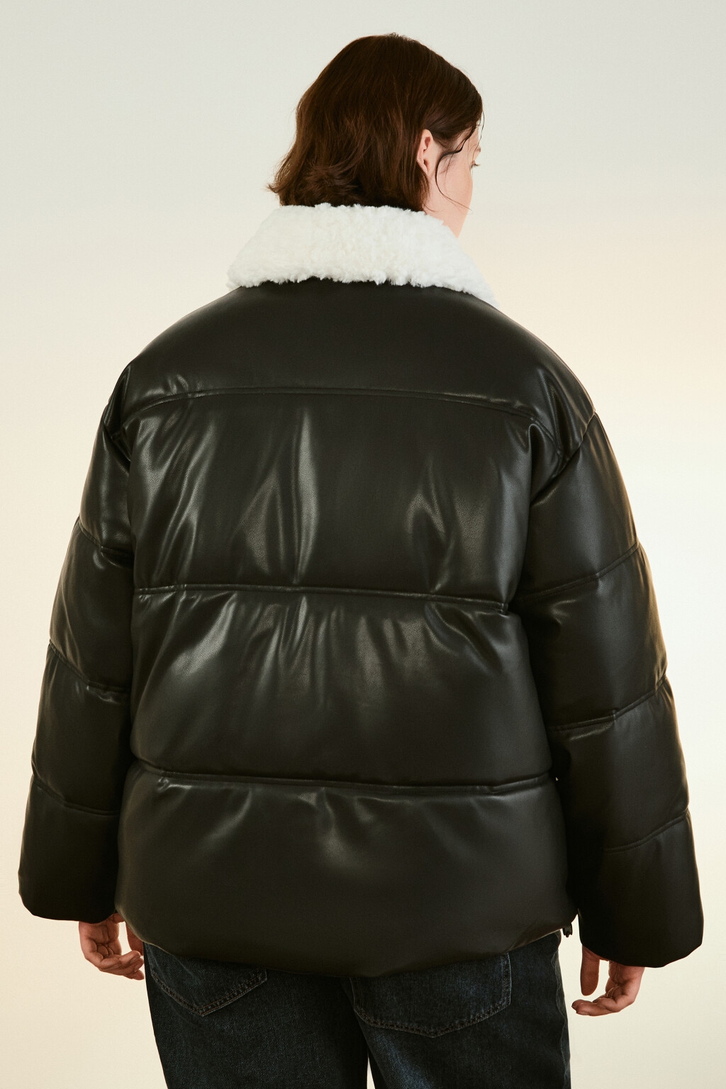 Куртка стеганая с воротником-авиатор - цвет черный - 3