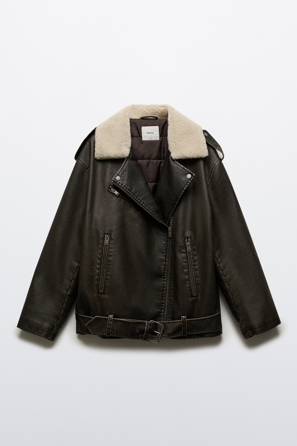 Куртка-косуха утепленная с воротником - цвет коричневый - 8