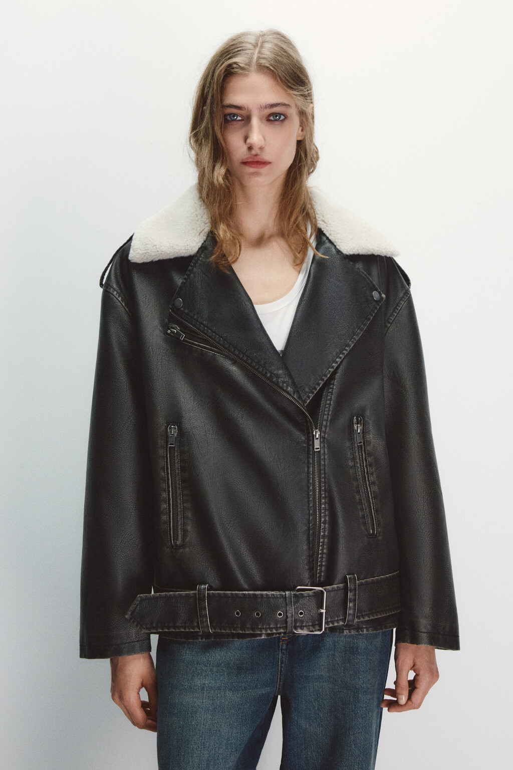 Куртка-косуха утепленная с воротником - цвет коричневый - 2