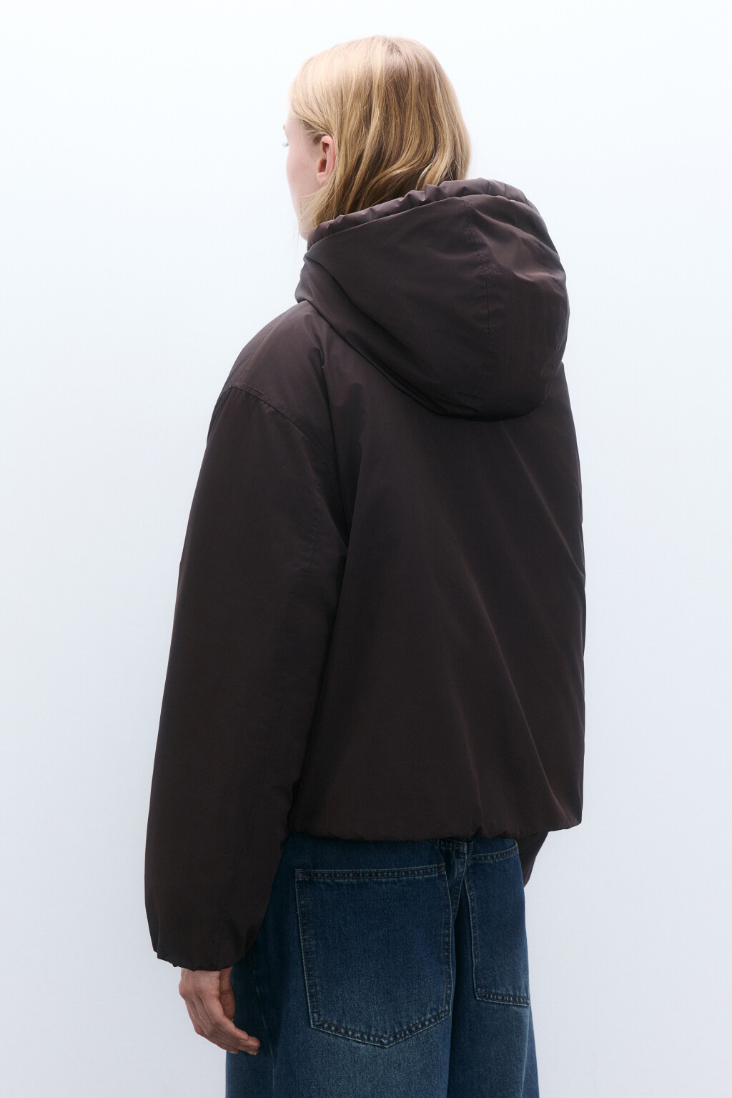 Куртка утепленная с капюшоном - цвет коричневый - 4