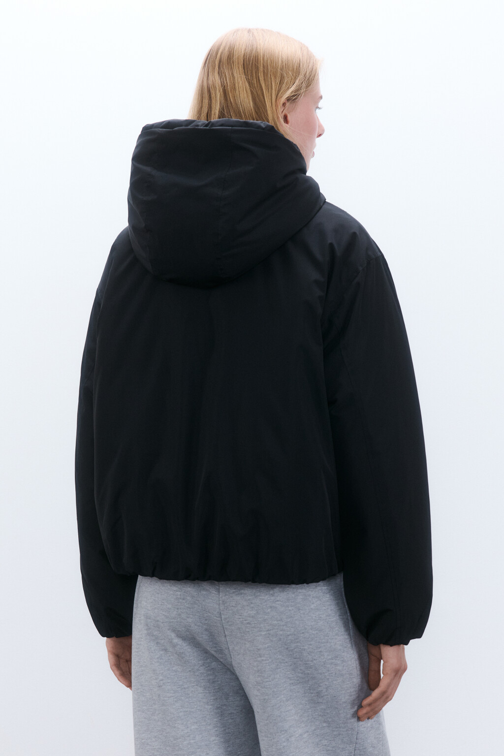 Куртка утепленная с капюшоном - цвет черный - 3