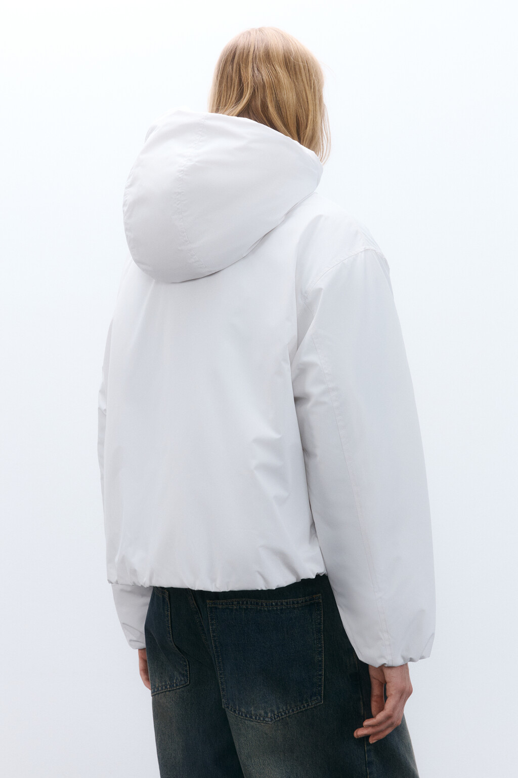 Куртка утепленная с капюшоном - цвет молочный - 3