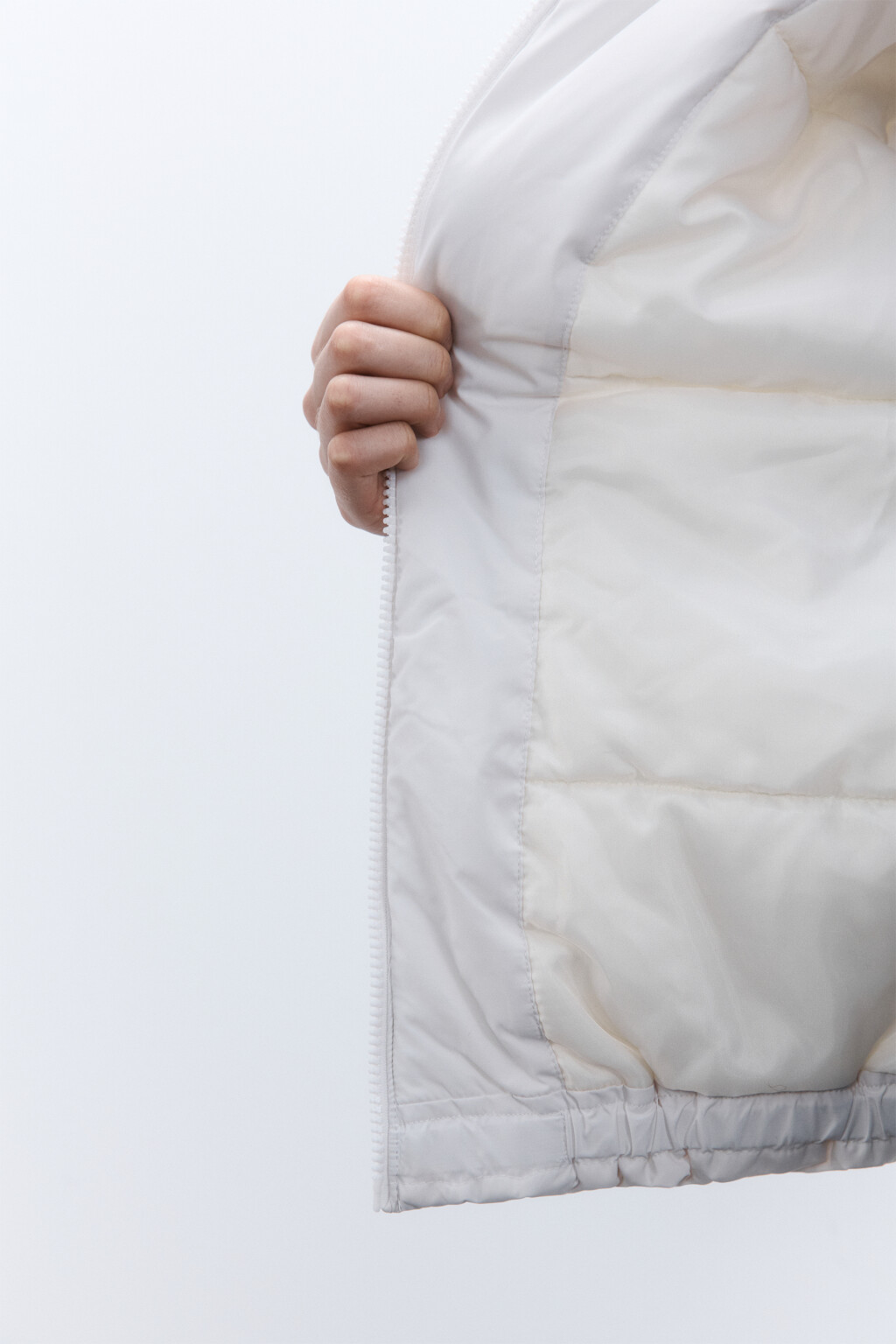Куртка утепленная с капюшоном - цвет молочный - 7