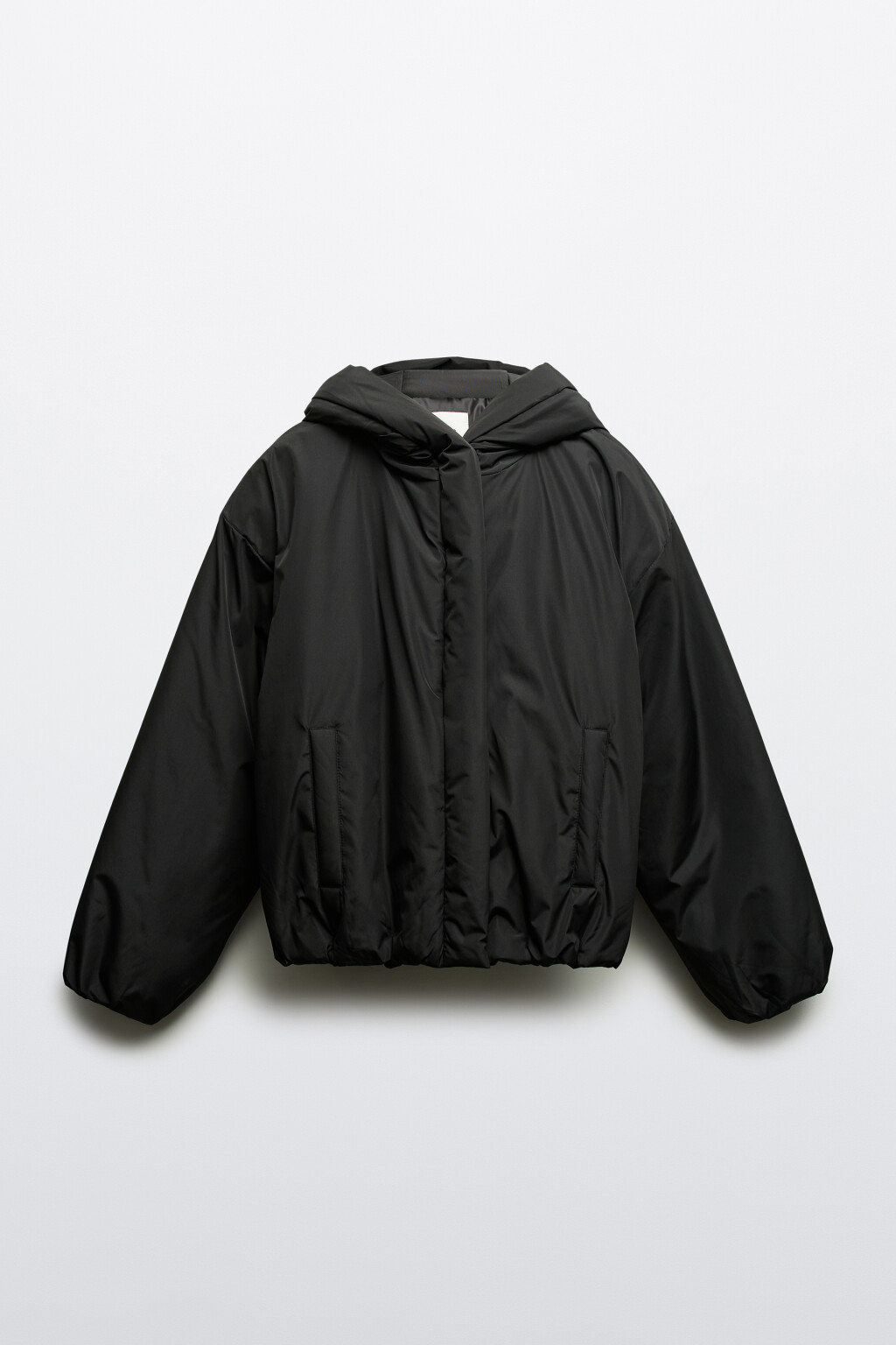 Куртка укороченная с капюшоном - цвет черный - 8