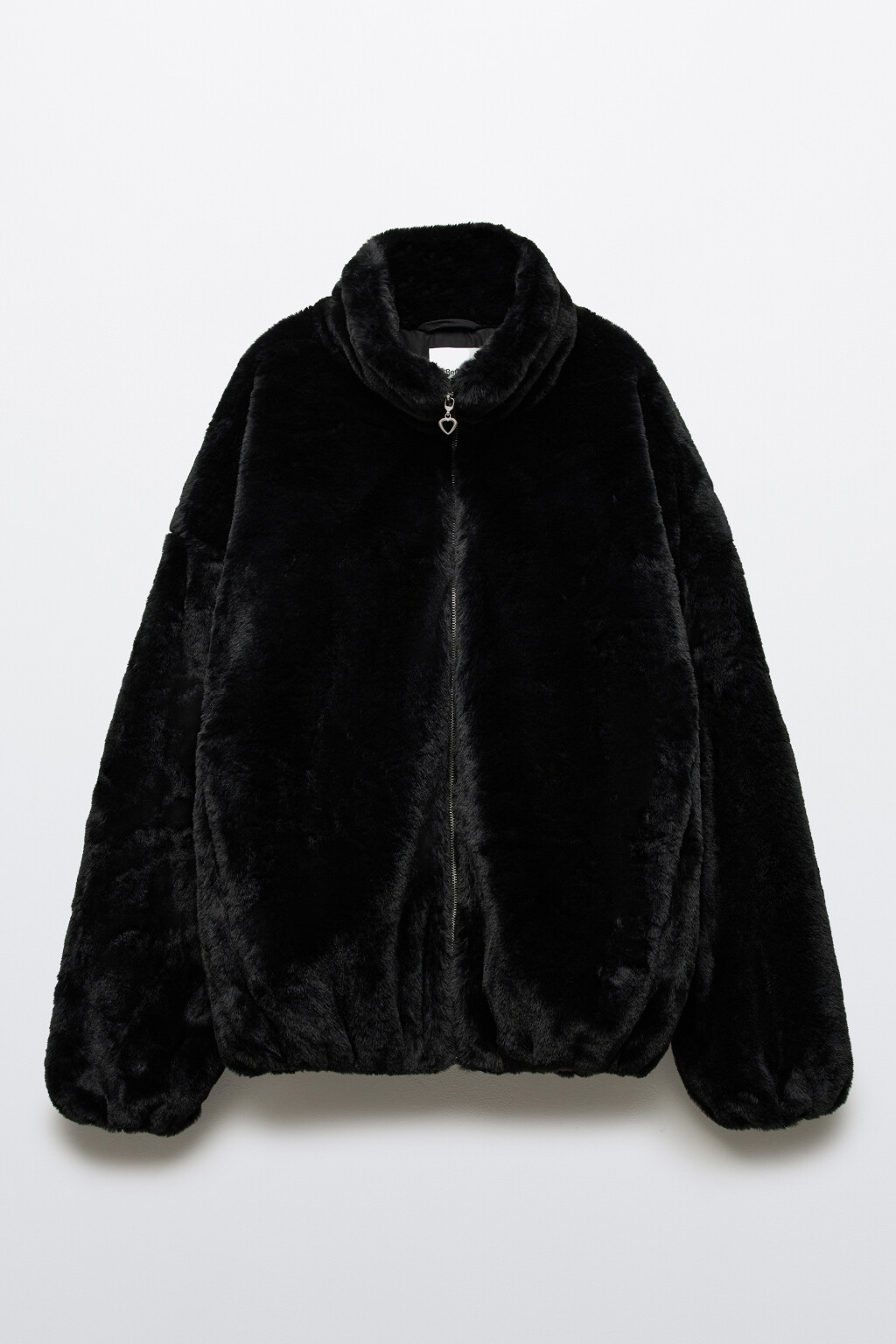 Куртка укороченная с меховой фактурой - цвет черный - 7