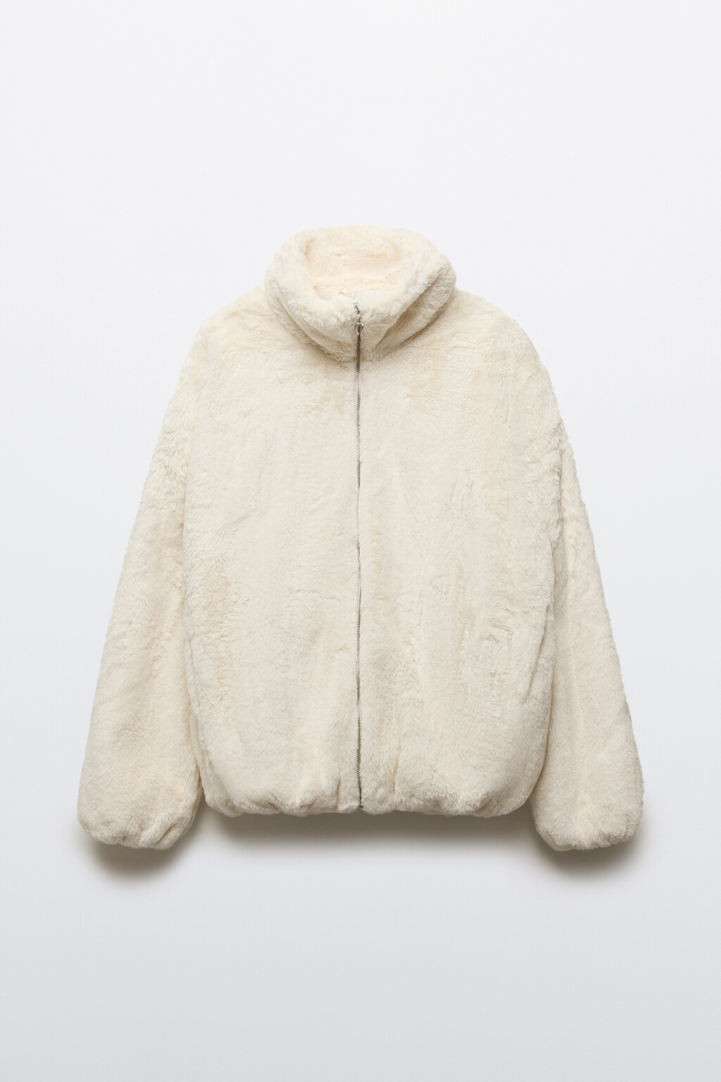 Куртка укороченная с меховой фактурой - цвет молочный - 8