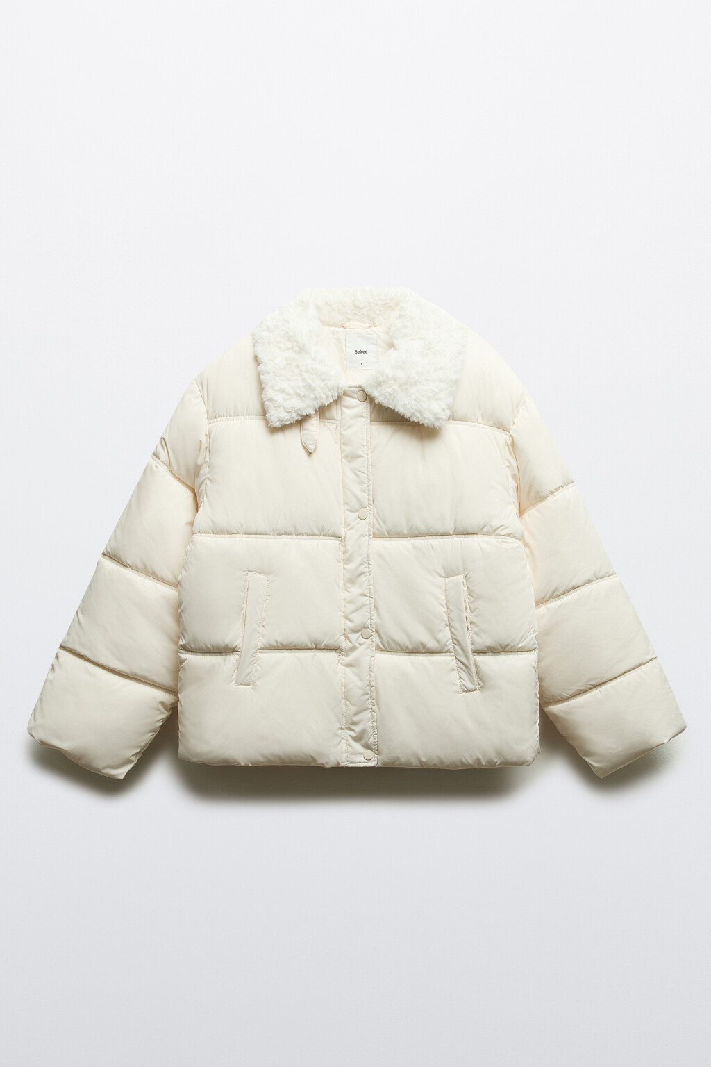 Куртка стеганая с воротником-авиатор - цвет молочный - 8