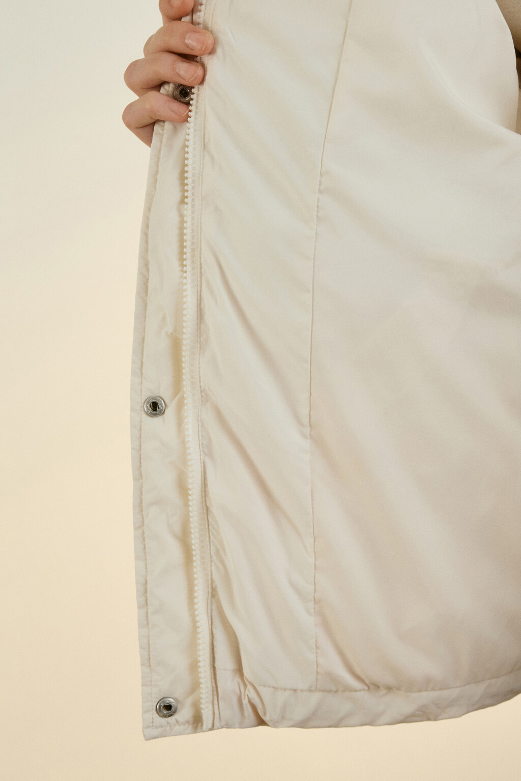 Куртка стеганая с воротником-авиатор - цвет молочный - 7