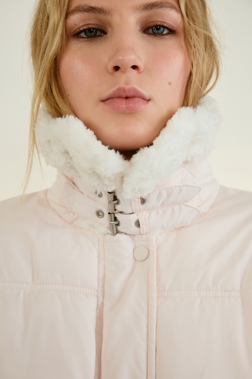 Куртка стеганая с воротником-авиатор - цвет розовый - 5