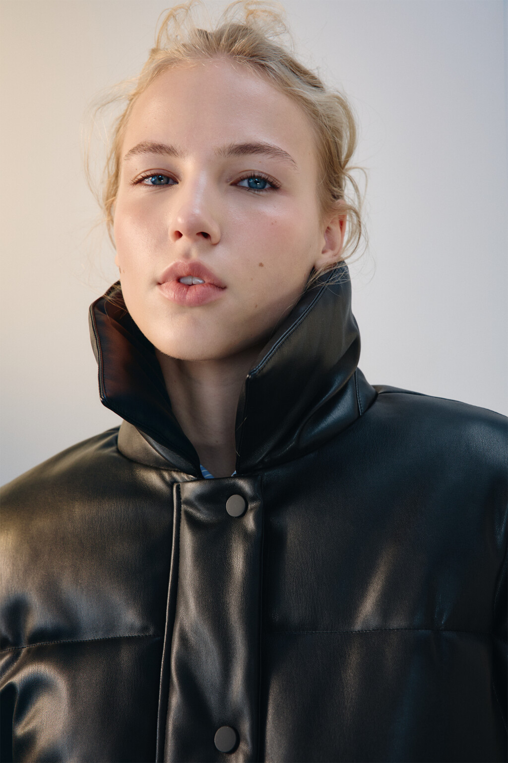 Куртка oversize стеганая с воротником - цвет черный - 7