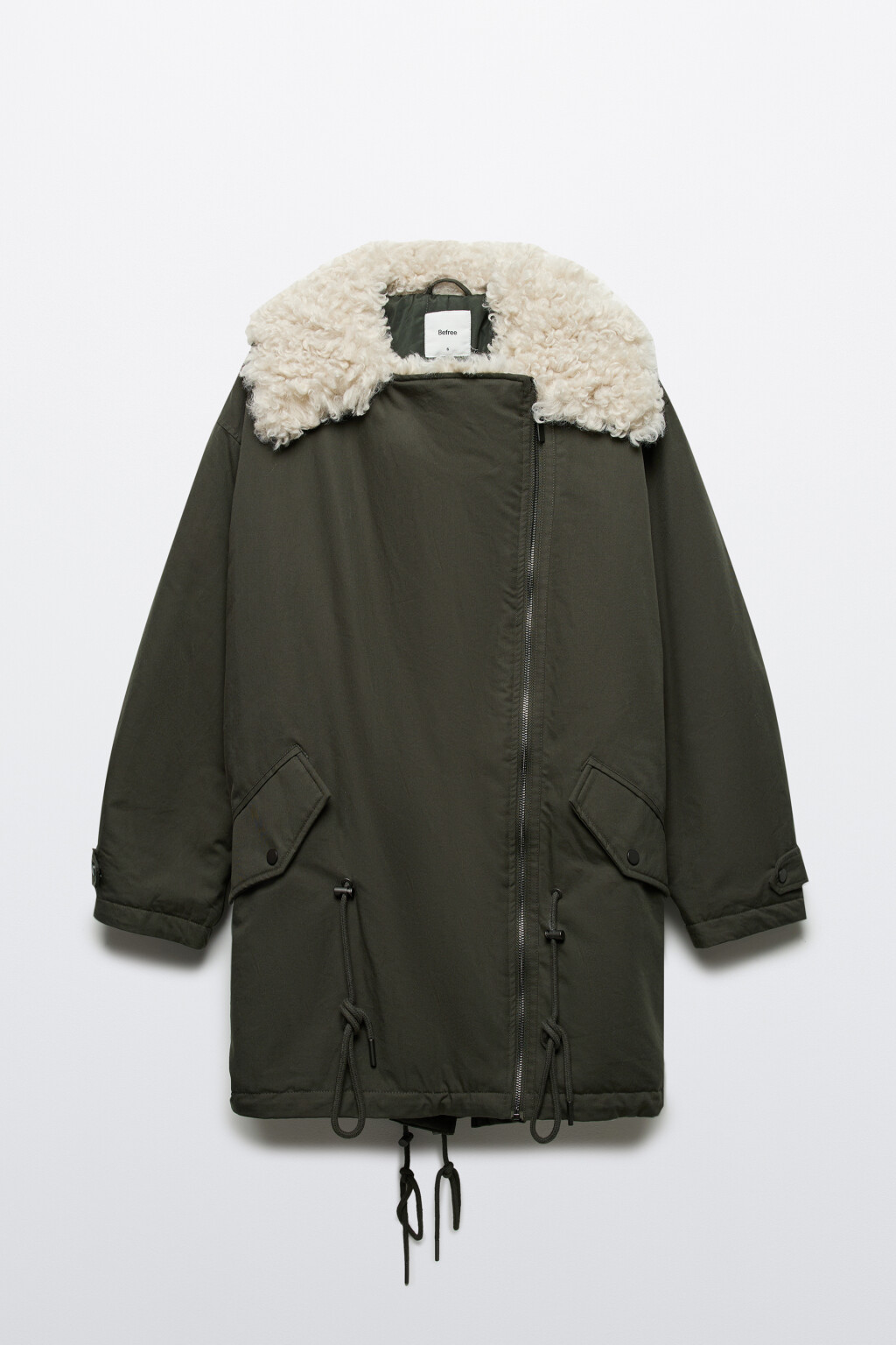 Куртка-парка с меховой отделкой - цвет зеленый - 10