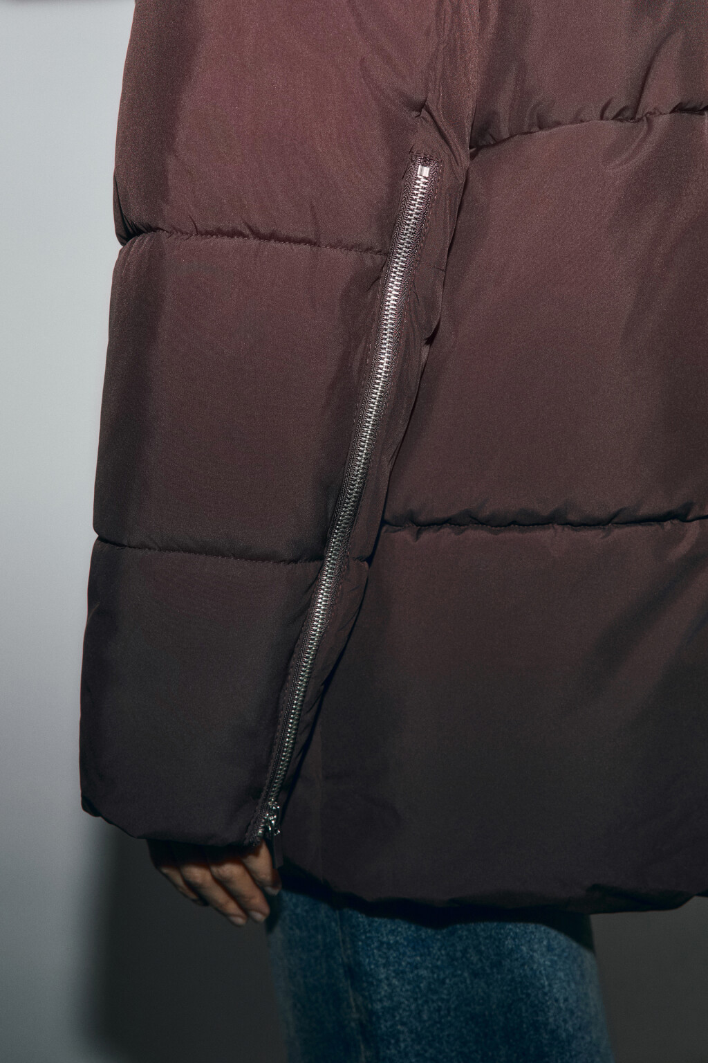 Куртка стеганая с широким воротником - цвет коричневый - 7