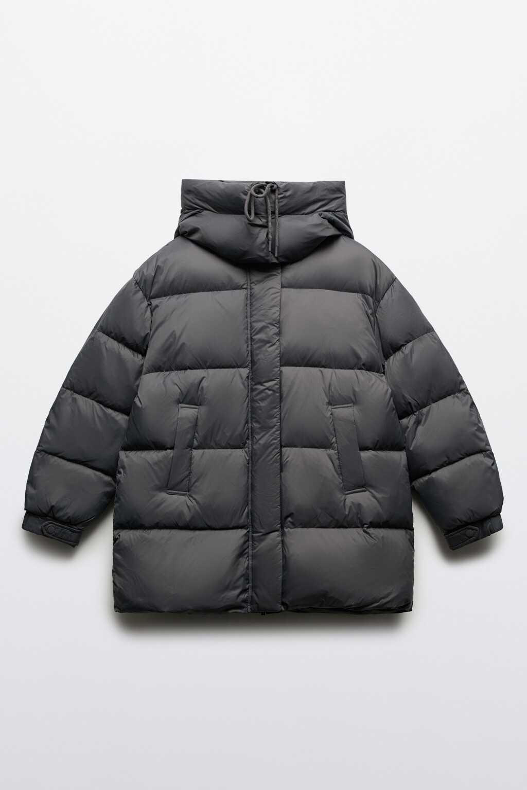 Пуховик на натуральном утеплителе - цвет серый - 8