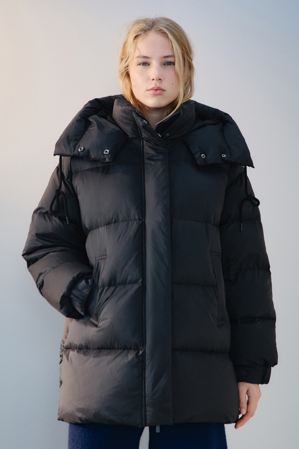 Пуховик на натуральном утеплителе - цвет черный - 3