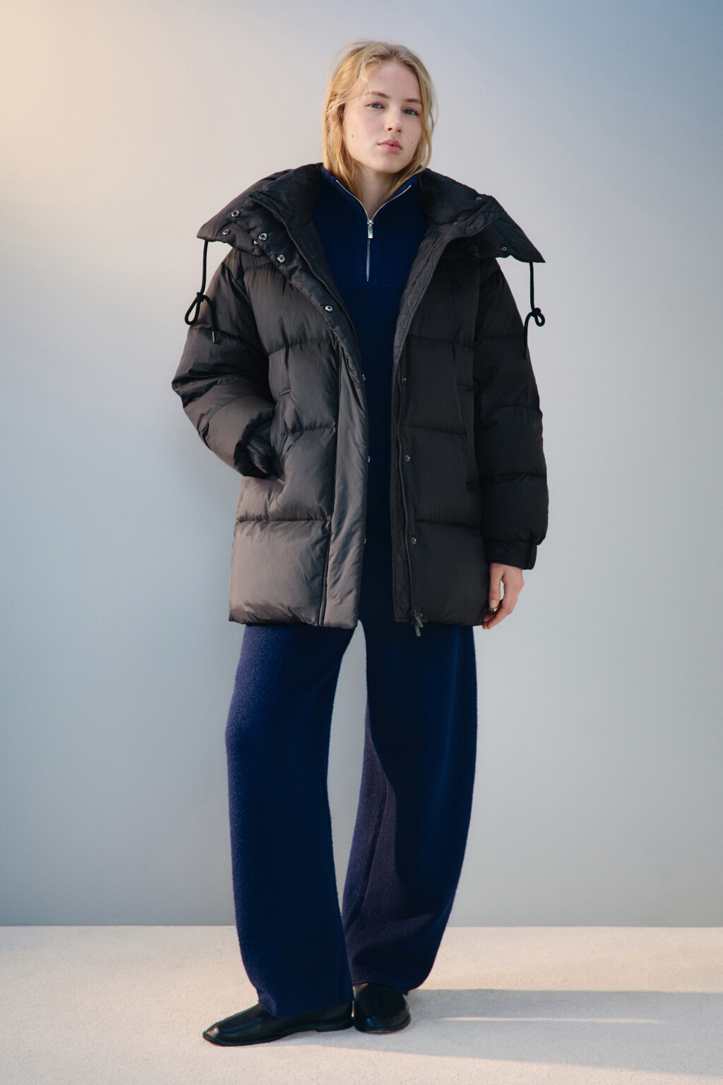 Пуховик на натуральном утеплителе - цвет черный - 5