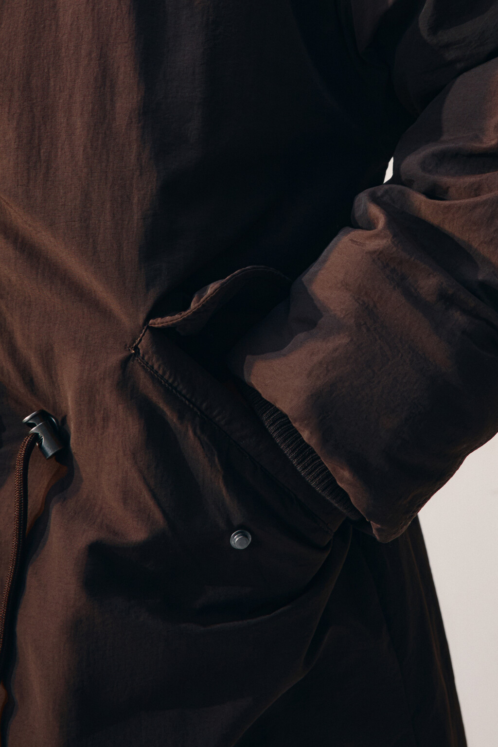 Куртка-парка удлиненная с опушкой - цвет коричневый - 6