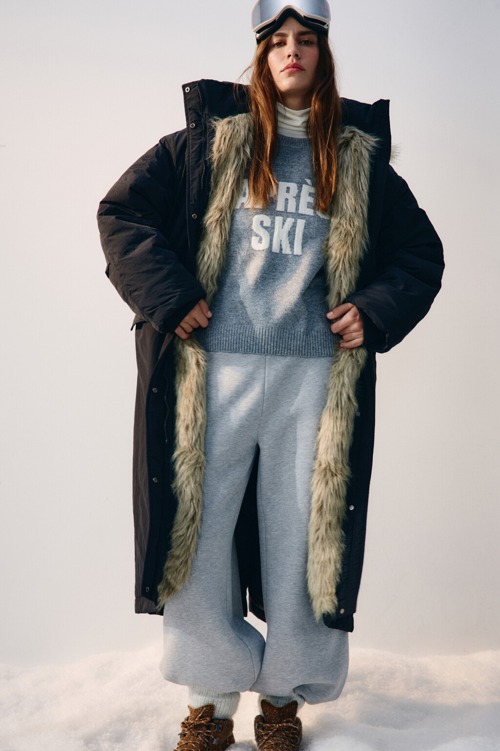 Куртка-парка удлиненная с опушкой - цвет черный - 3