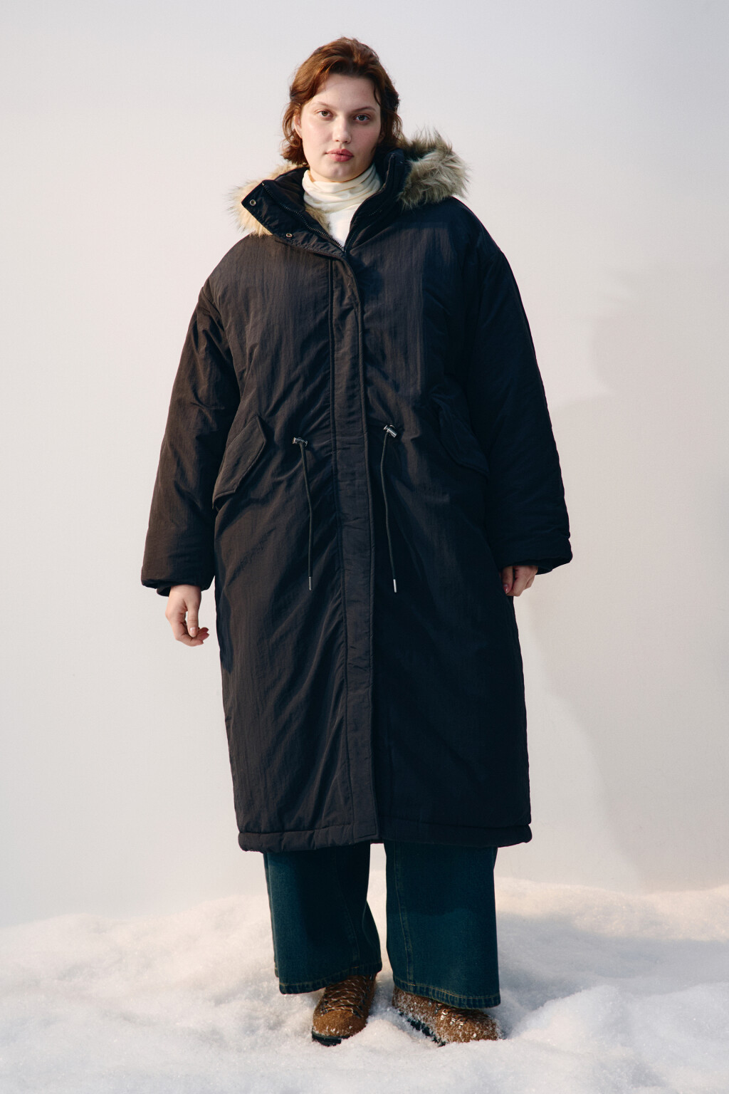 Куртка-парка удлиненная с опушкой - цвет черный - 2