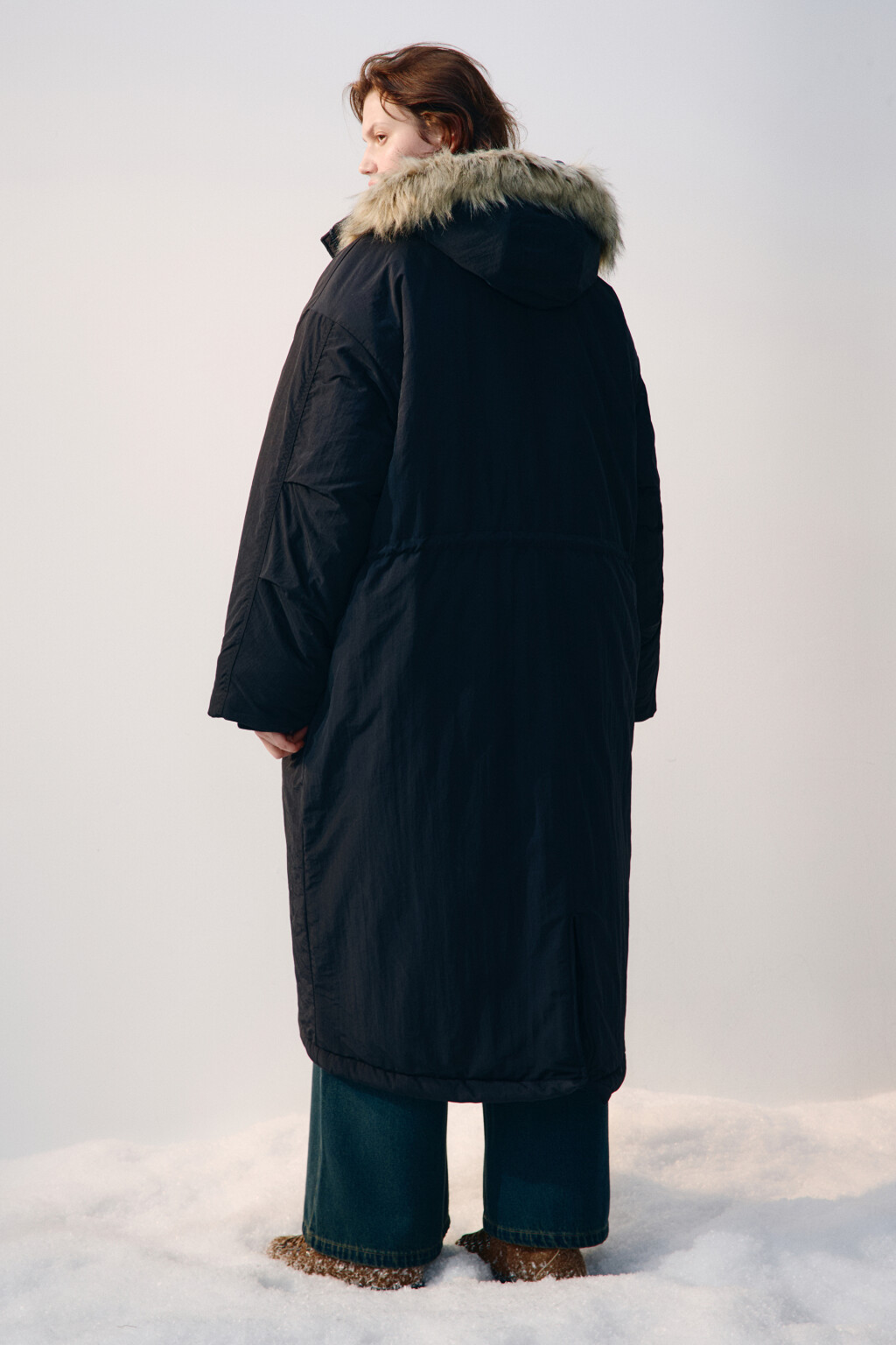 Куртка-парка удлиненная с опушкой - цвет черный - 3
