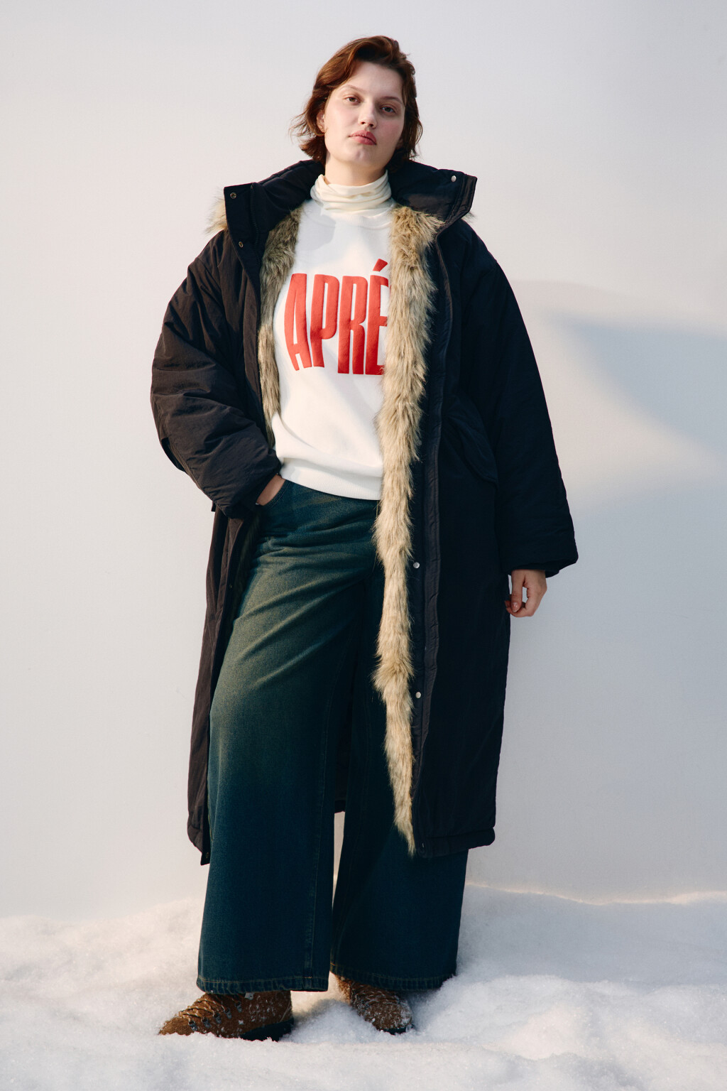 Куртка-парка удлиненная с опушкой - цвет черный - 4