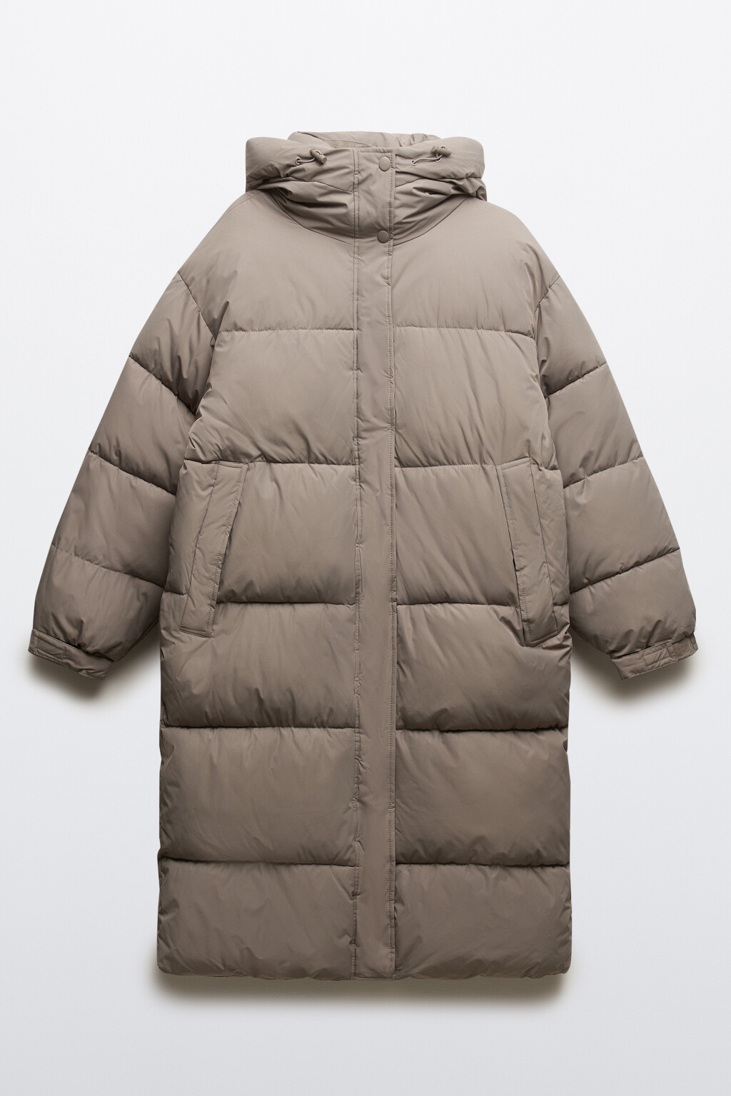 Пальто стеганое с теплым капюшоном - цвет бежевый - 8