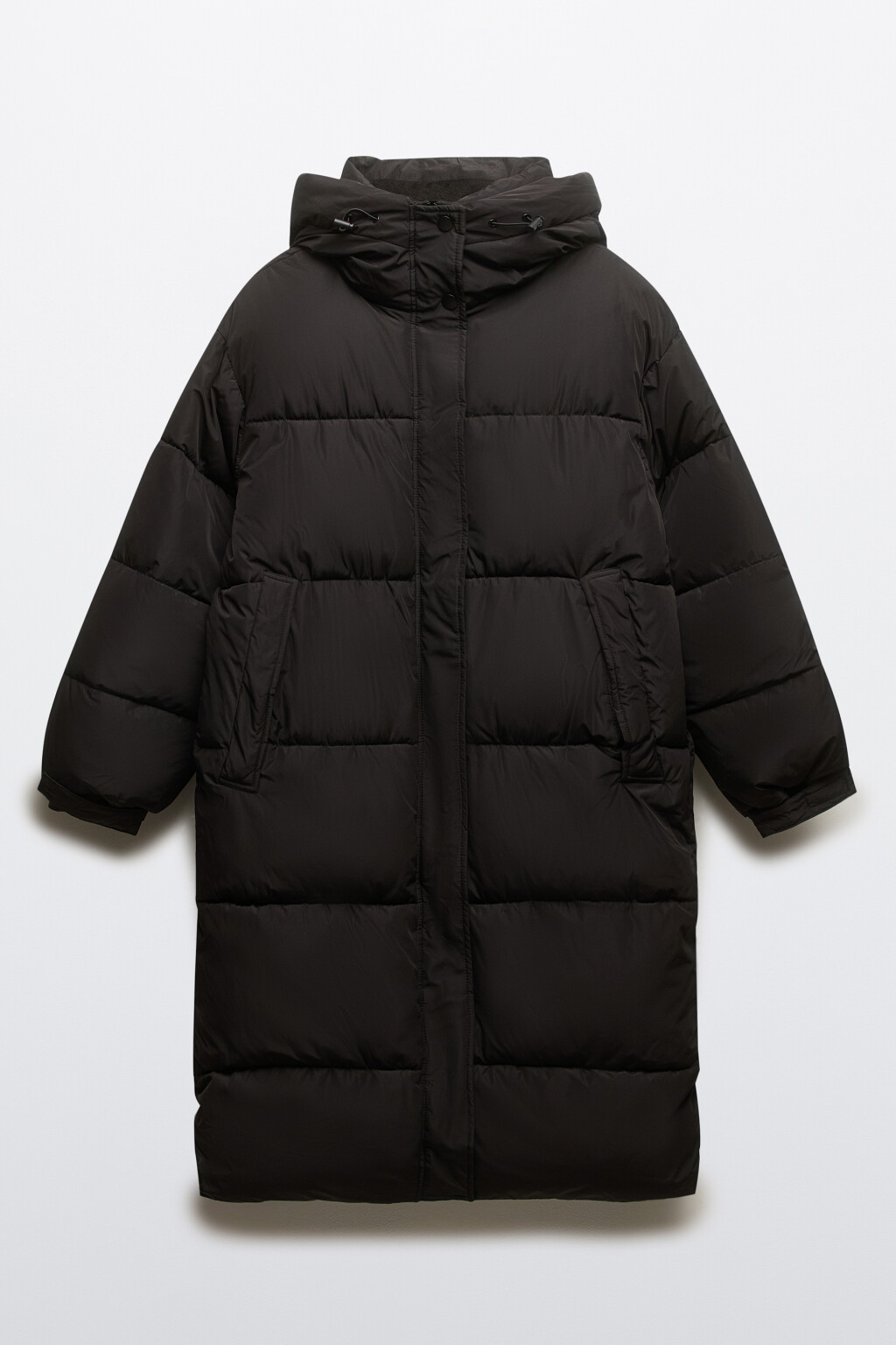 Пальто стеганое с теплым капюшоном - цвет черный - 8