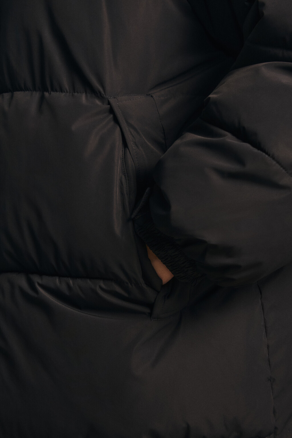 Пальто стеганое с теплым капюшоном - цвет серый - 5