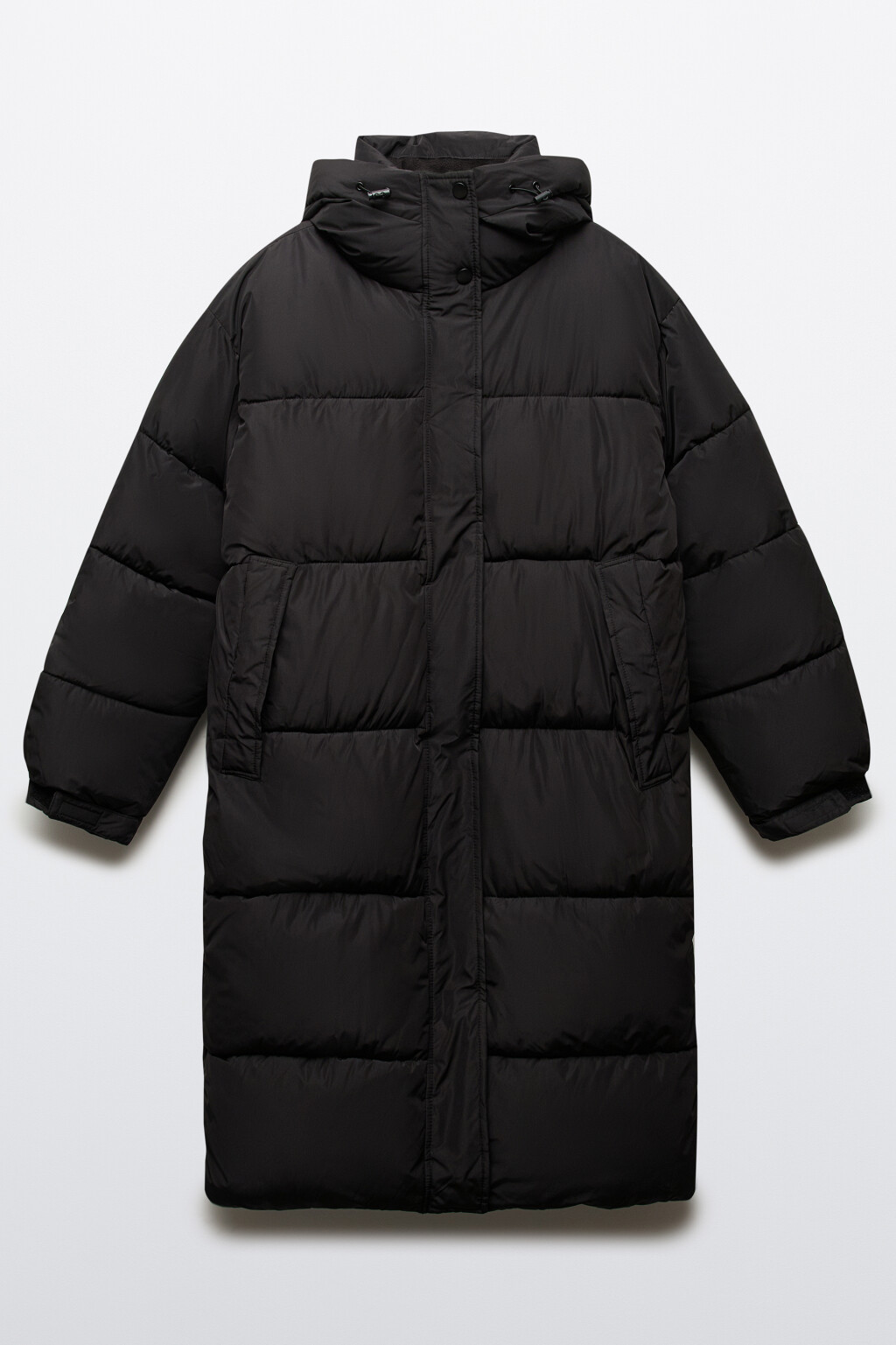 Пальто стеганое с теплым капюшоном - цвет черный - 8