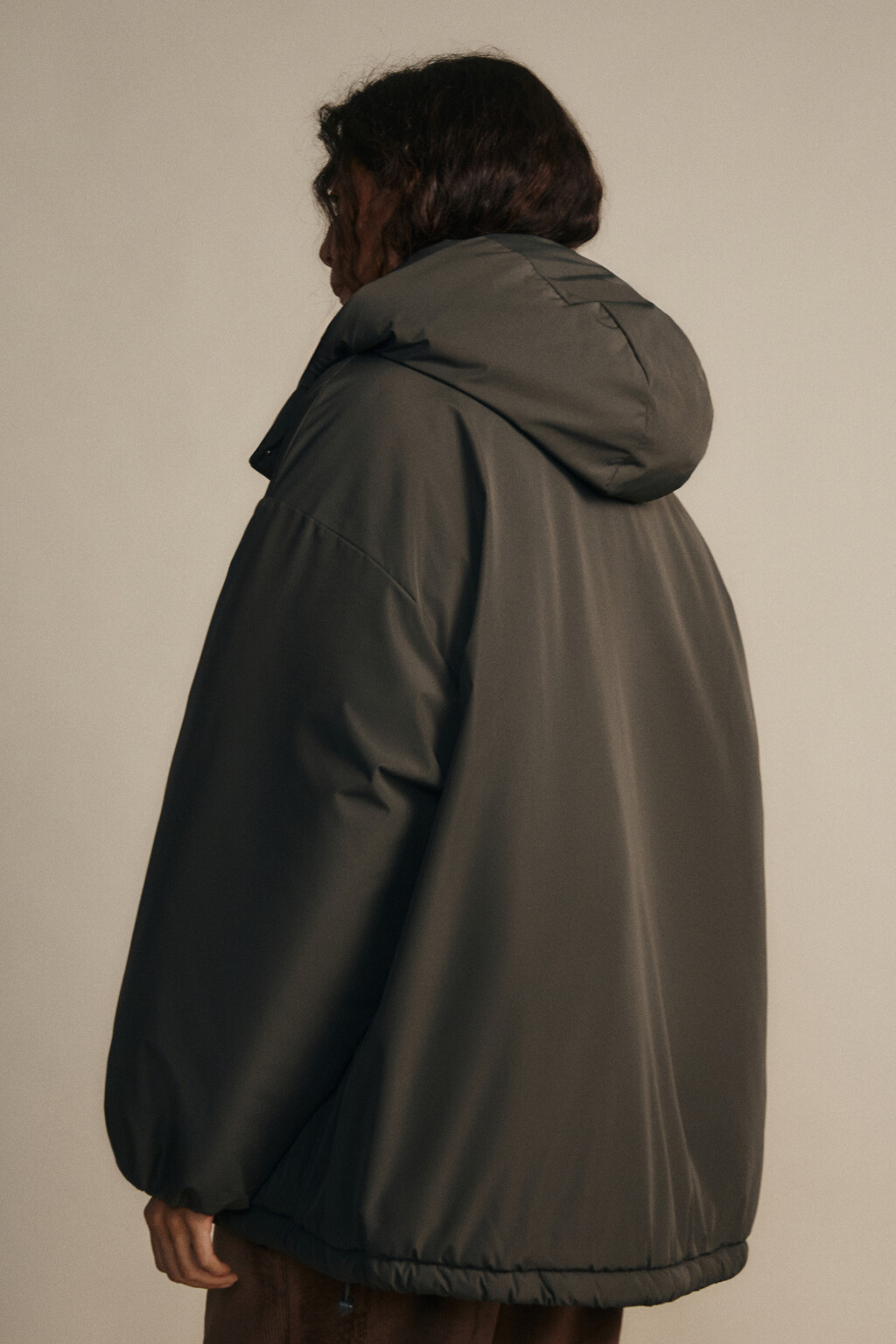 Куртка oversize с капюшоном - цвет зеленый - 3