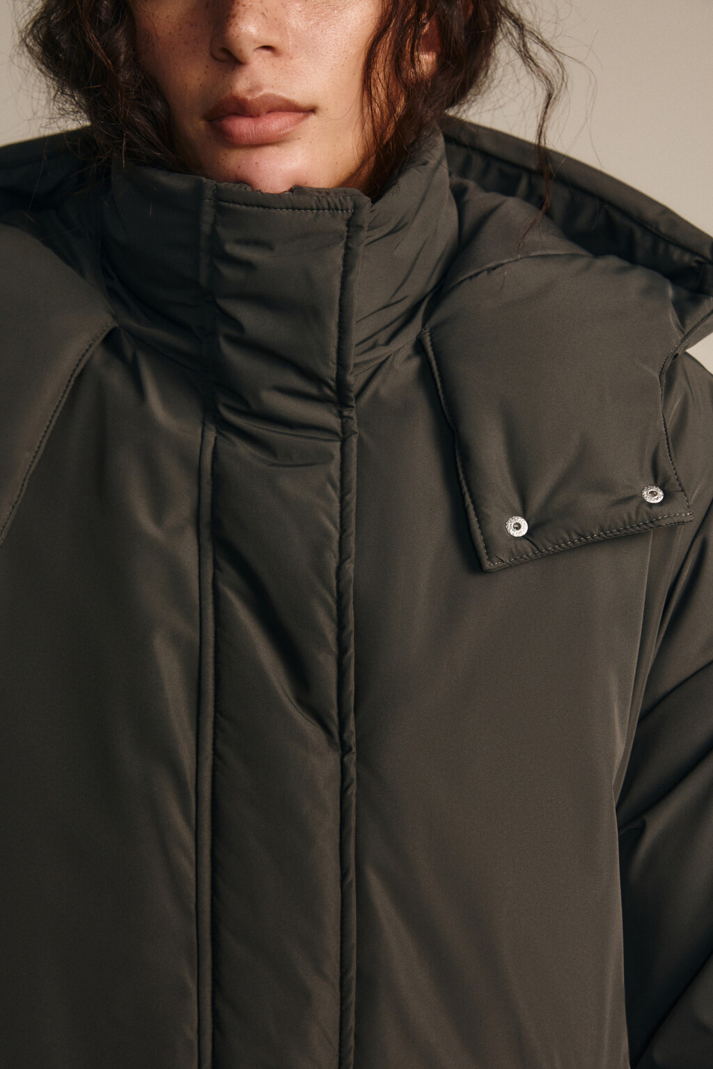 Куртка oversize с капюшоном - цвет зеленый - 5