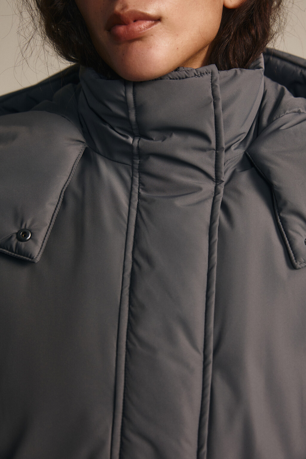 Куртка oversize с капюшоном - цвет серый - 6