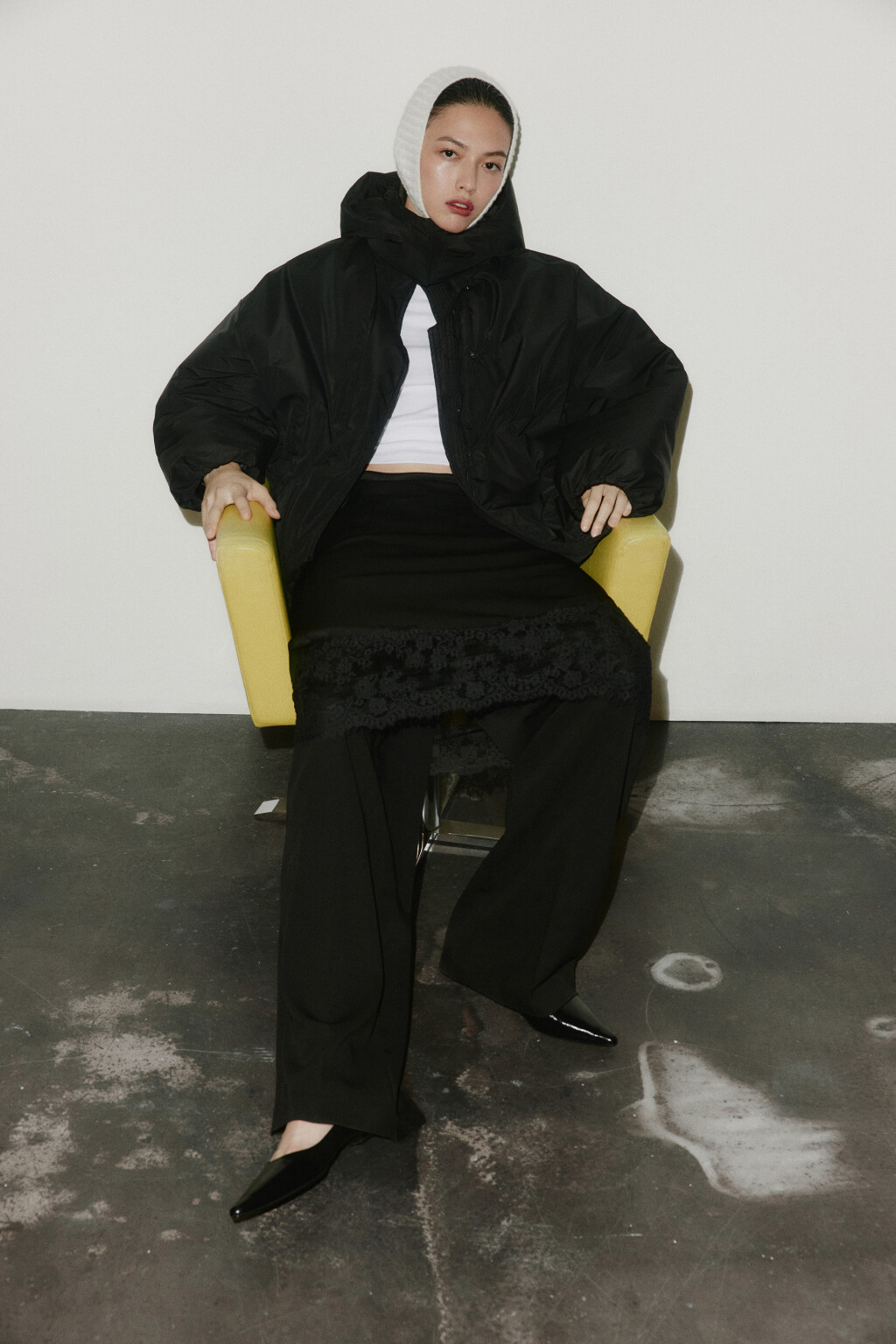 Куртка oversize с капюшоном - цвет черный - 2