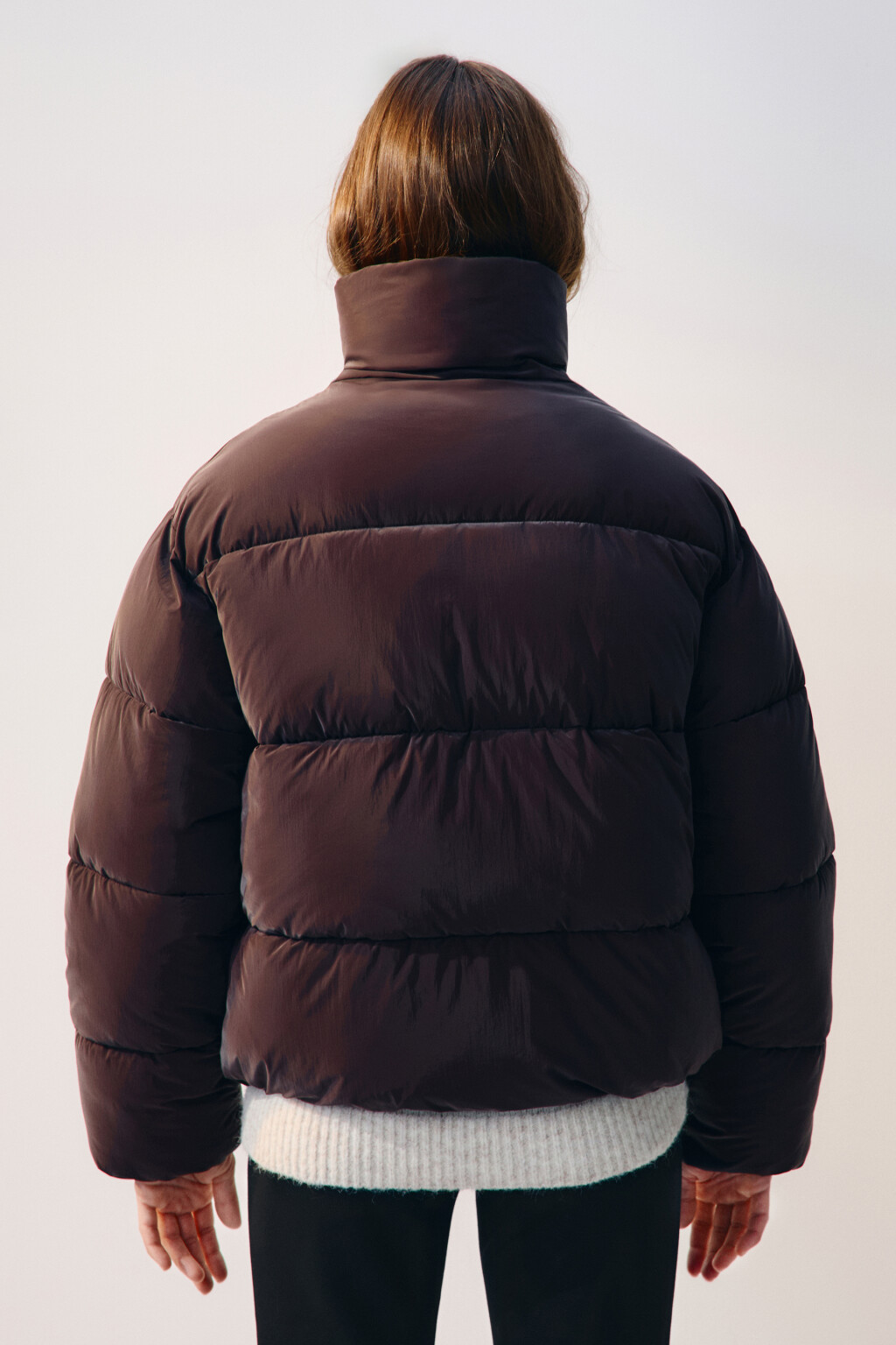 Куртка стеганая с высоким воротником - цвет коричневый - 3