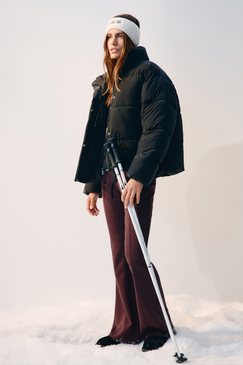 Куртка стеганая с высоким воротником - цвет черный - 1