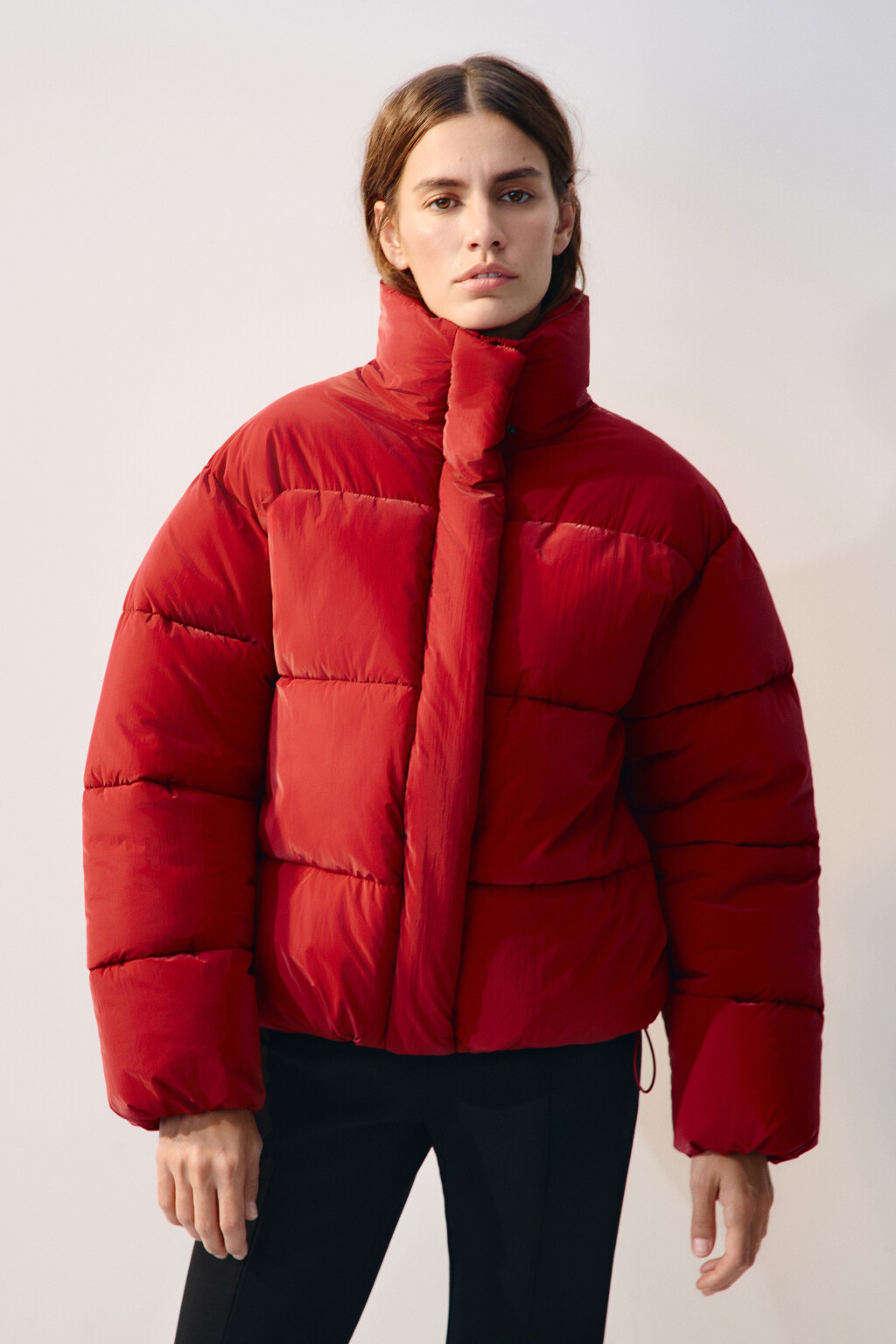Куртка стеганая с высоким воротником - цвет красный - 3