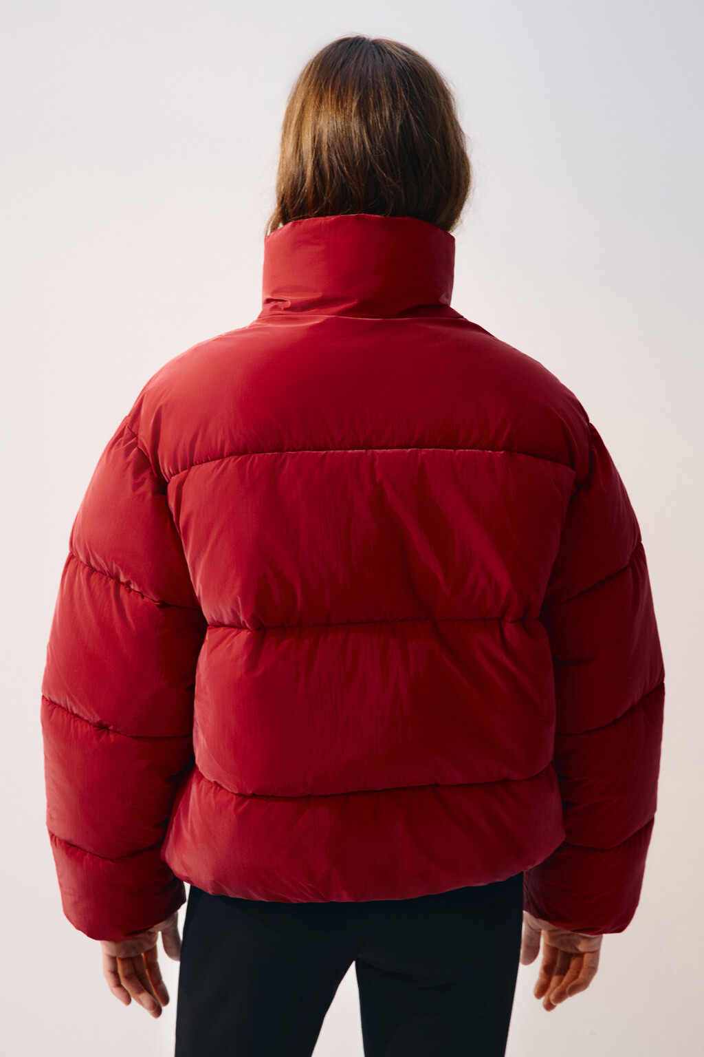 Куртка стеганая с высоким воротником - цвет красный - 4
