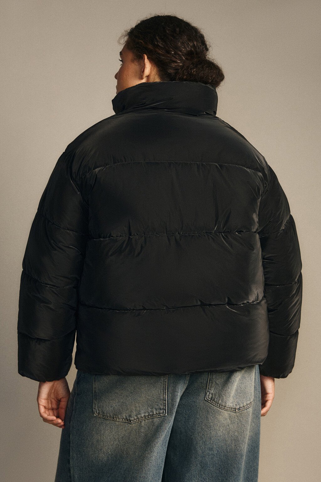 Куртка стеганая с высоким воротником - цвет черный - 3