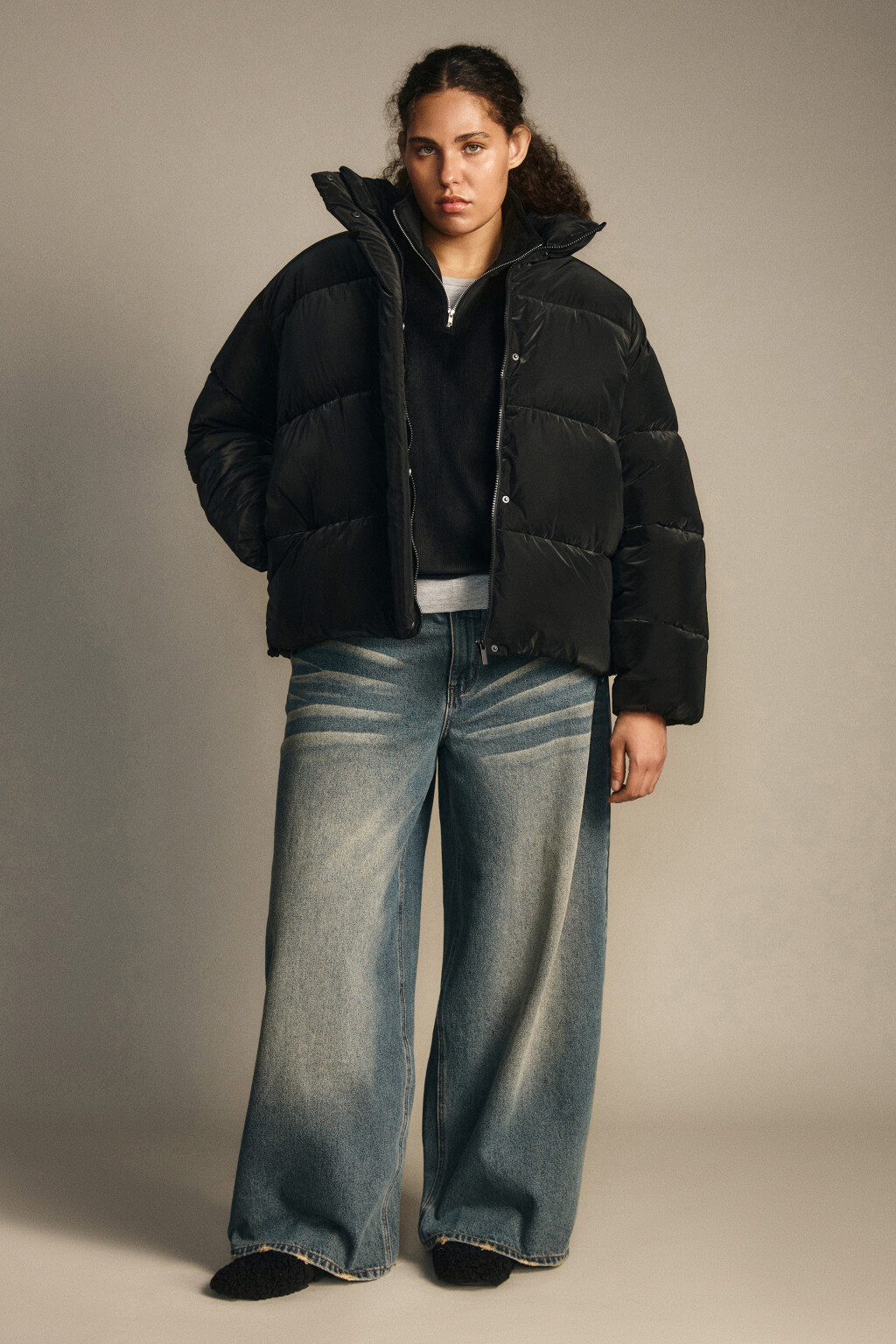 Куртка стеганая с высоким воротником - цвет черный - 4