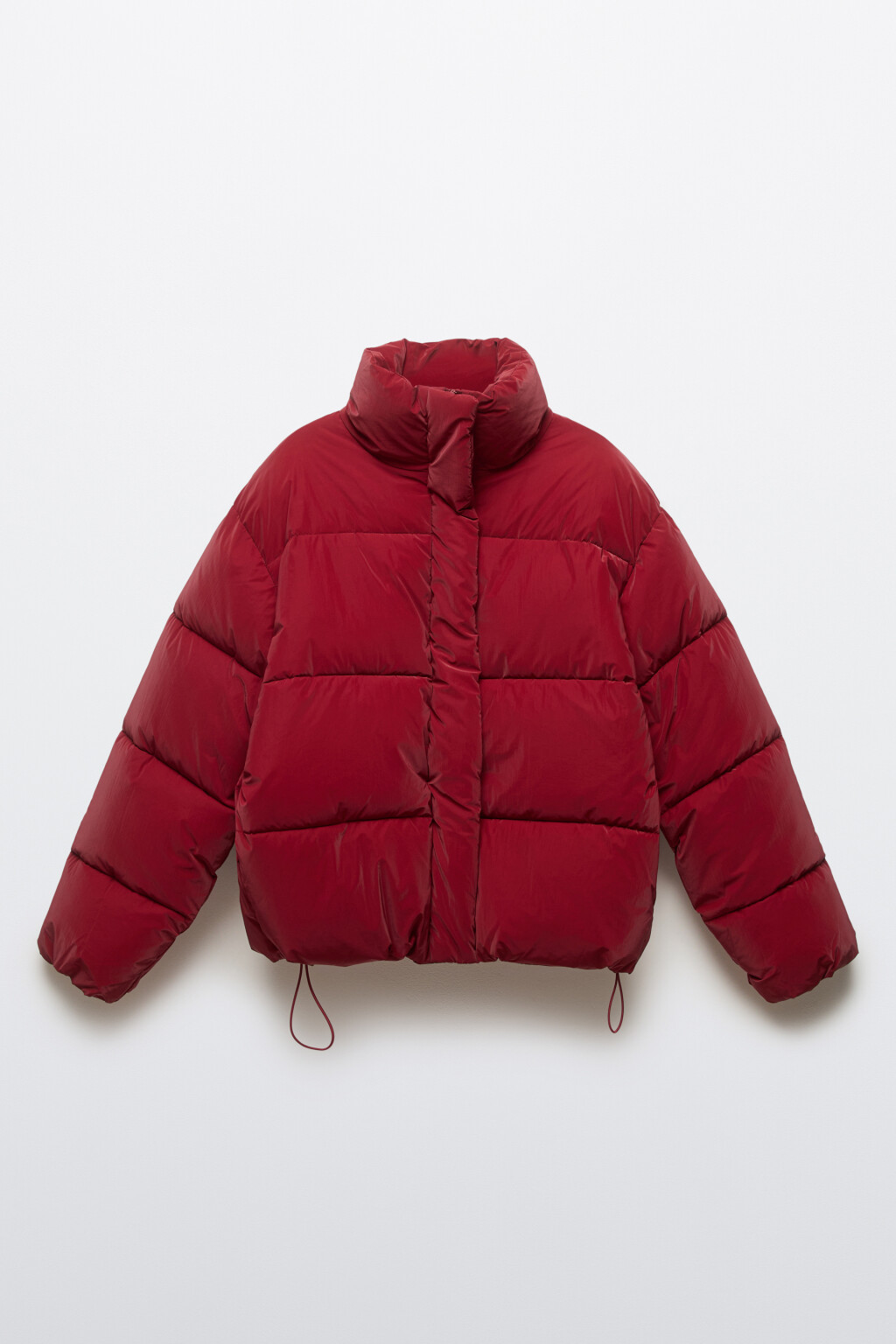 Куртка стеганая с высоким воротником - цвет красный - 1