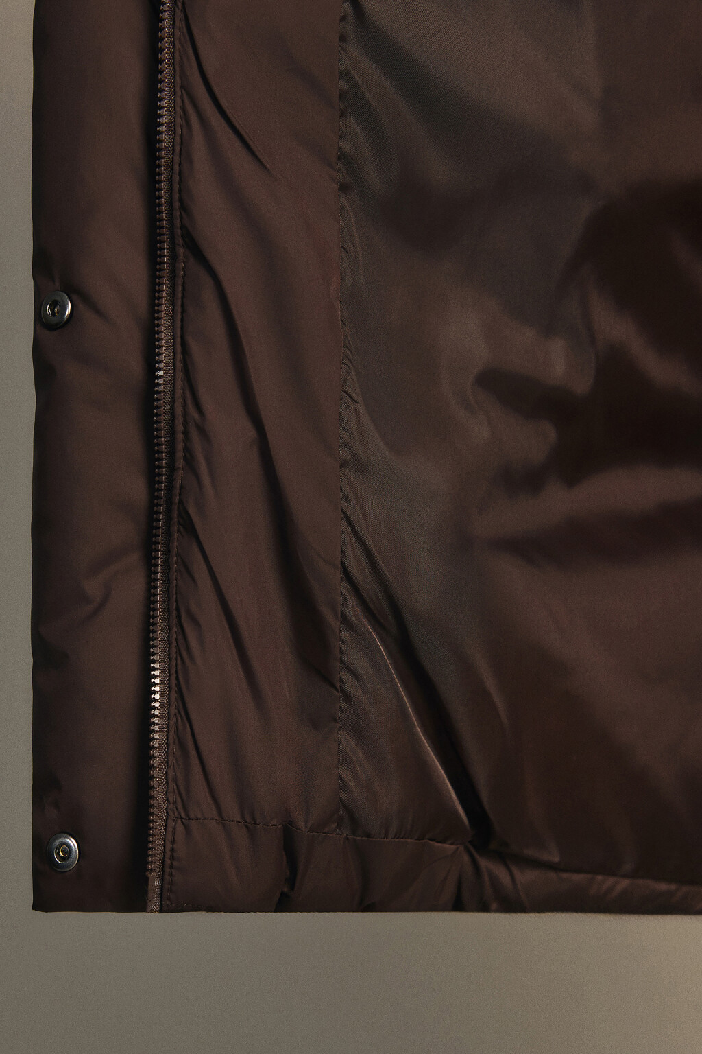 Куртка короткая стеганая с капюшоном - цвет коричневый - 8